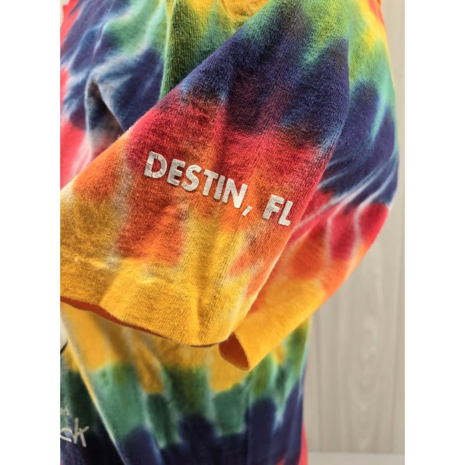 destin VINTAGE 90s Joe's Crab Shack T-Shirt Large Tie Dye Peace Love Destin Shirt Mens Size US L / EU 52-54 / 3 - 6 Thumbnail