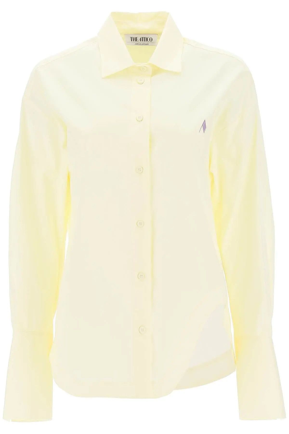 image of The Attico O1S22I1N1223 Eliza Cotton Shirt In Yellow, Women's (Size Medium)