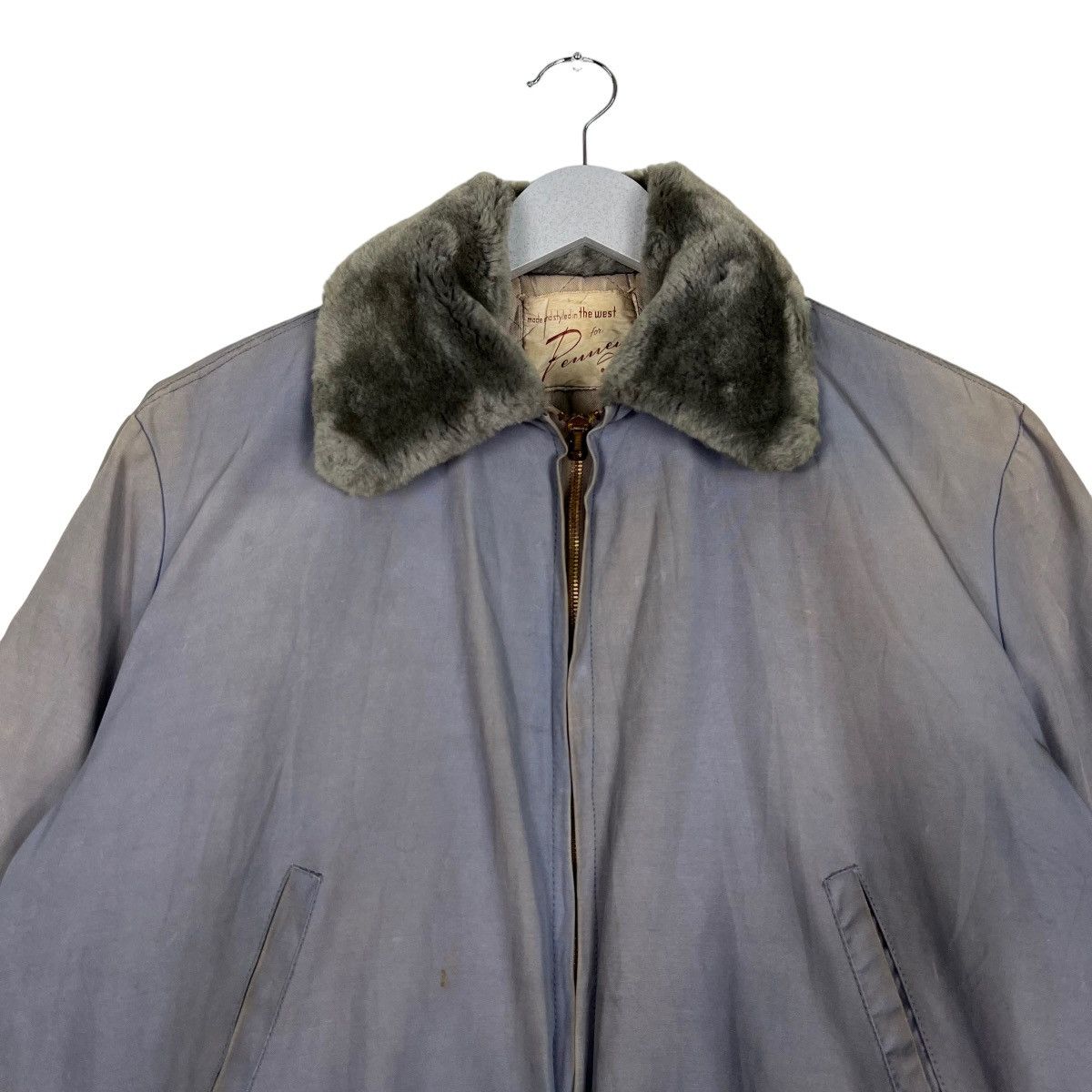 JCPenney 🔥 50s VINTAGE PENNEYS BOMBER JACKET CROWN ZIPPER Size US S / EU 44-46 / 1 - 3 Thumbnail