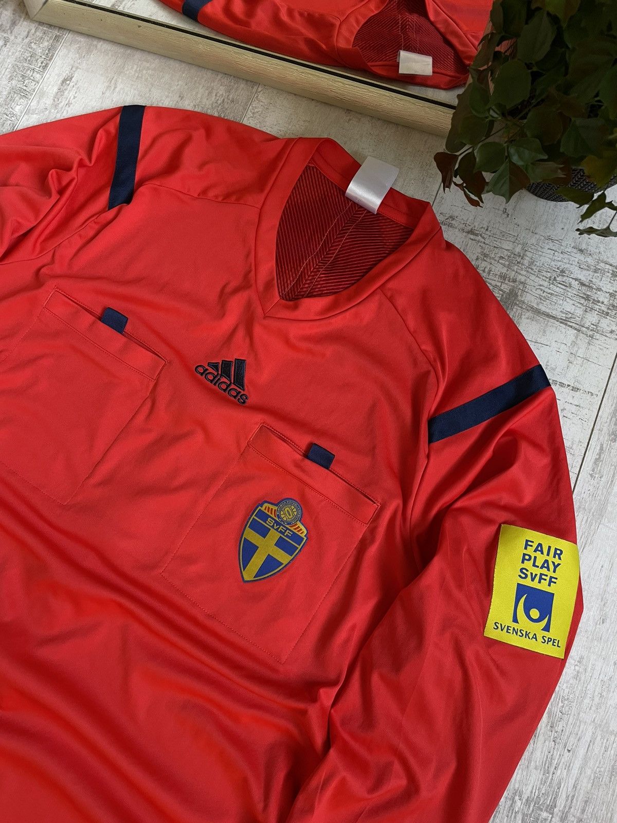 Adidas × Vintage Adidas Sweden 2013 Long Sleeve Football Shirt Jersey SvFF Size US L / EU 52-54 / 3 - 4 Thumbnail