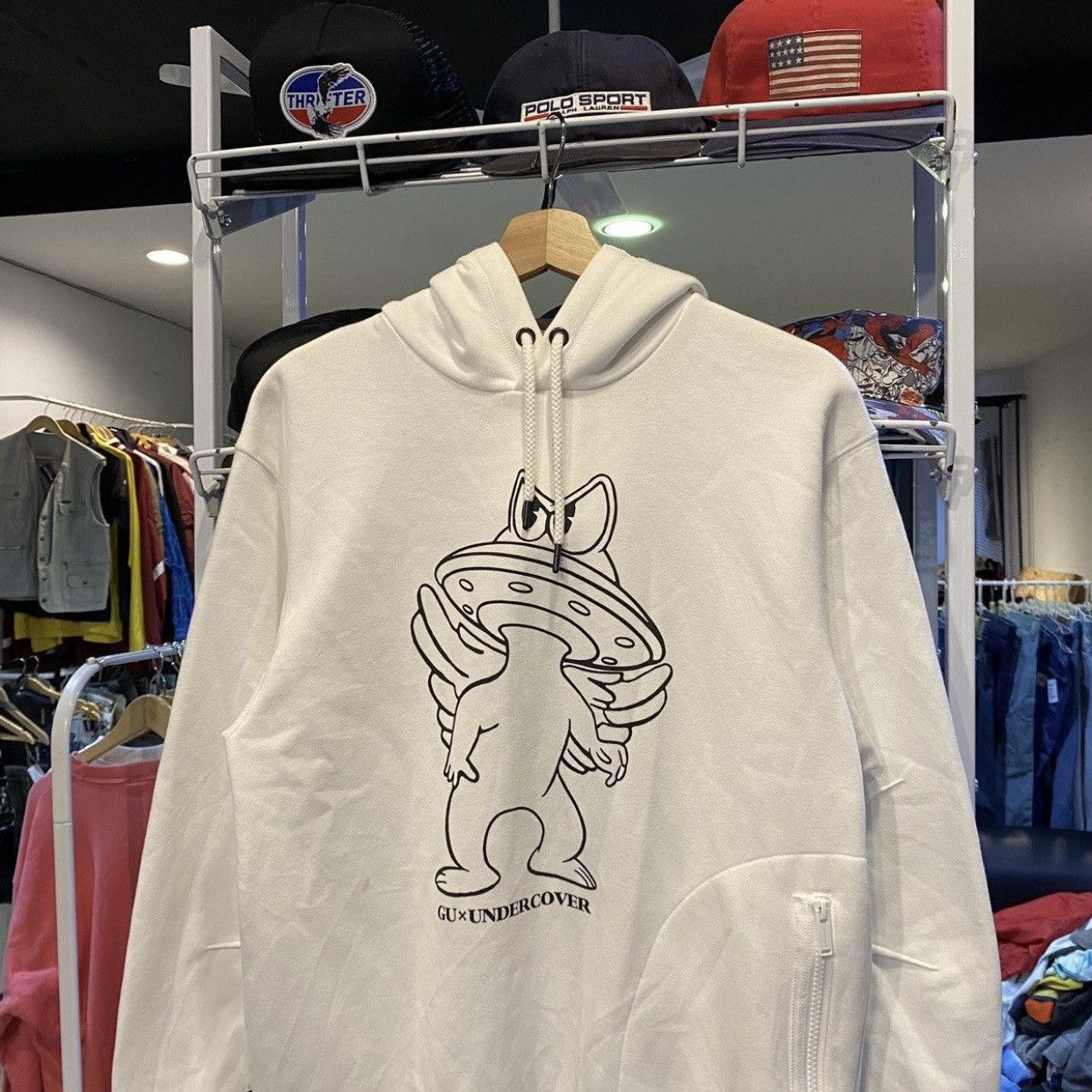 GU × Undercover GU UNDERCOVER White Alien Hoodie Size US S / EU 44-46 / 1 - 3 Thumbnail