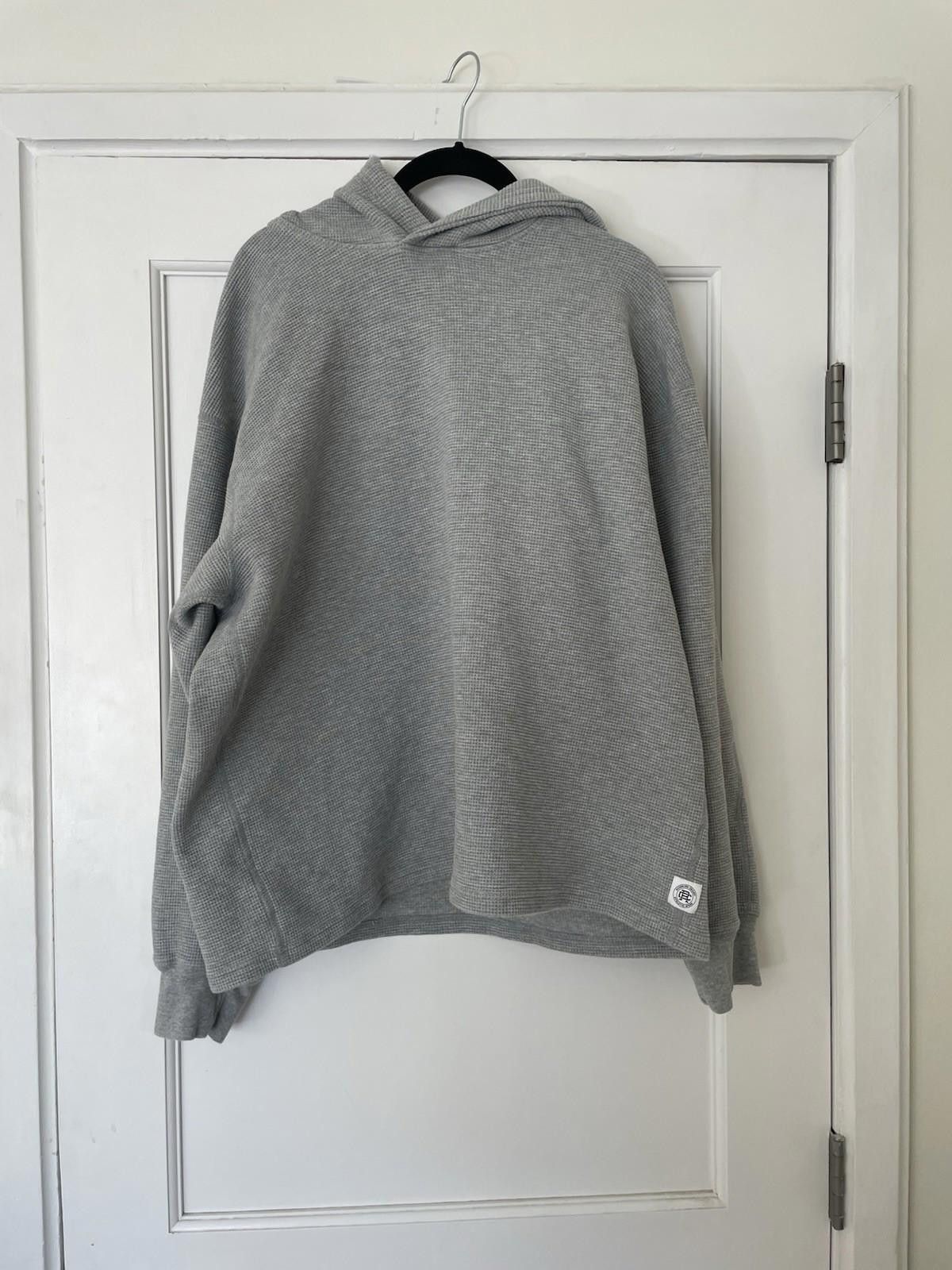Reigning Champ Flatback Thermal Hoodie Grey Large Men