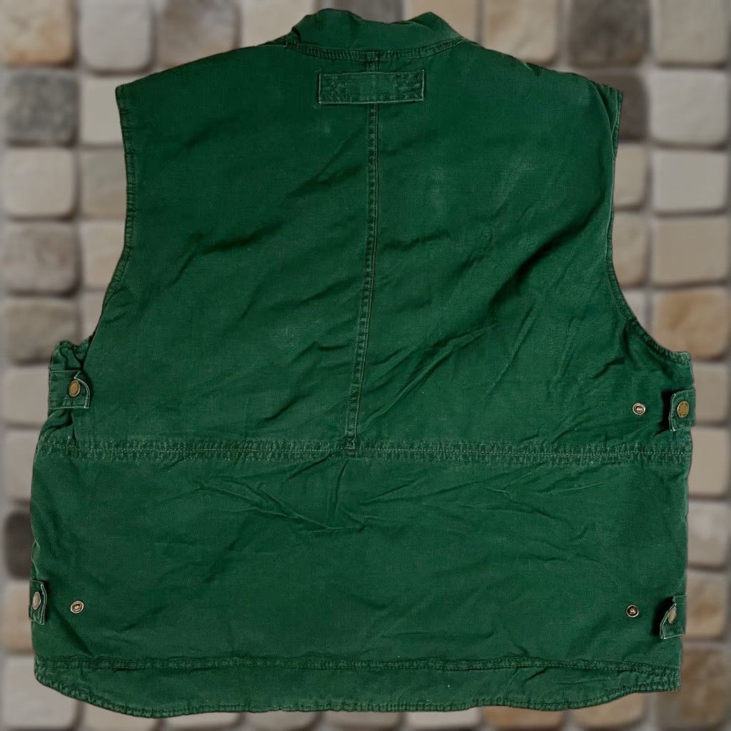 Vintage VINTAGE Fieldmaster Men's Vest Fishing Hunting Flannel Lined Green Cotton Canvas Pockets Zipped Pockets Size L Size US L / EU 52-54 / 3 - 1 Thumbnail