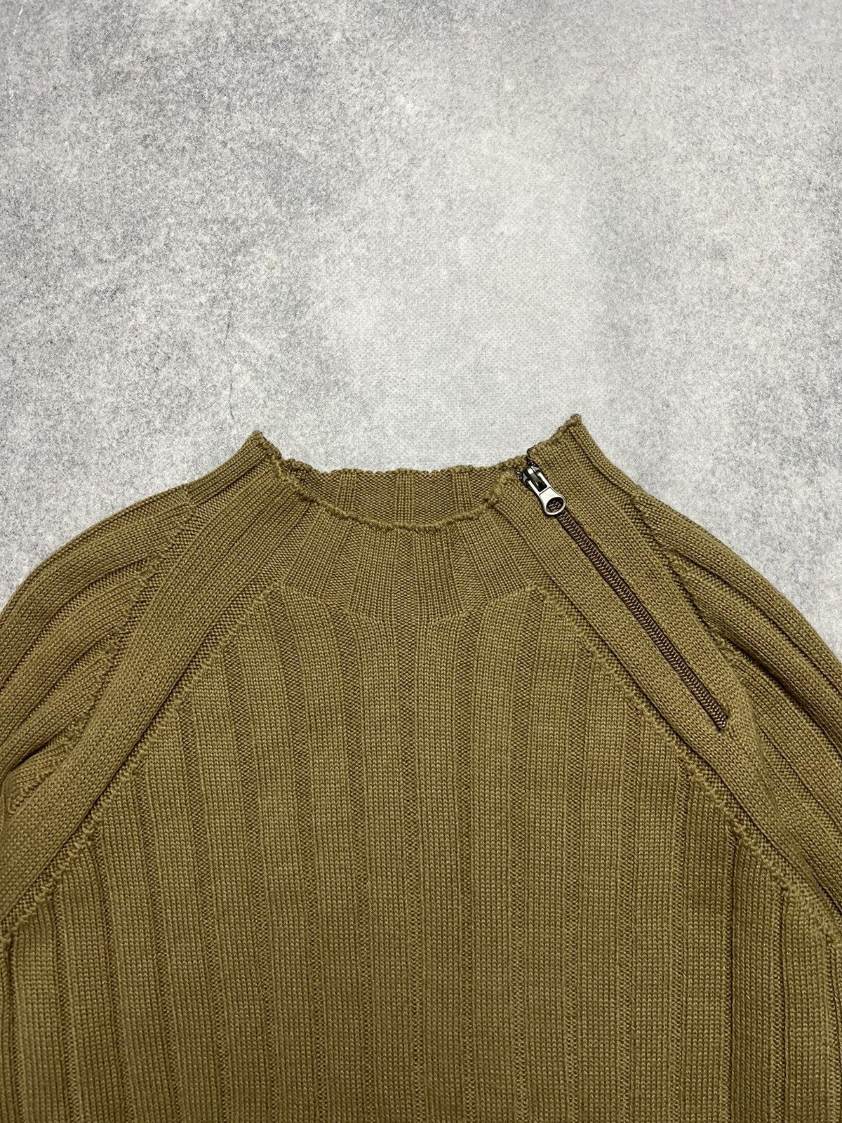 Hysteric Glamour Y2K Diesel Style Faded Distressed Asymmetrical Zip Sweaters Size US M / EU 48-50 / 2 - 4 Thumbnail