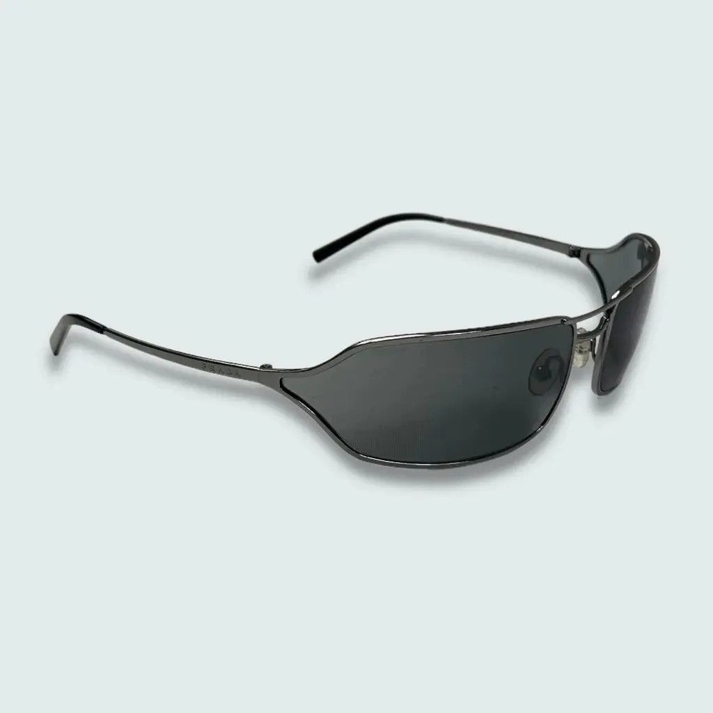 Prada PRADA 2004 Sunglasses Rimless Sport Metal Frame Shield Wrap Size ONE SIZE - 1 Thumbnail