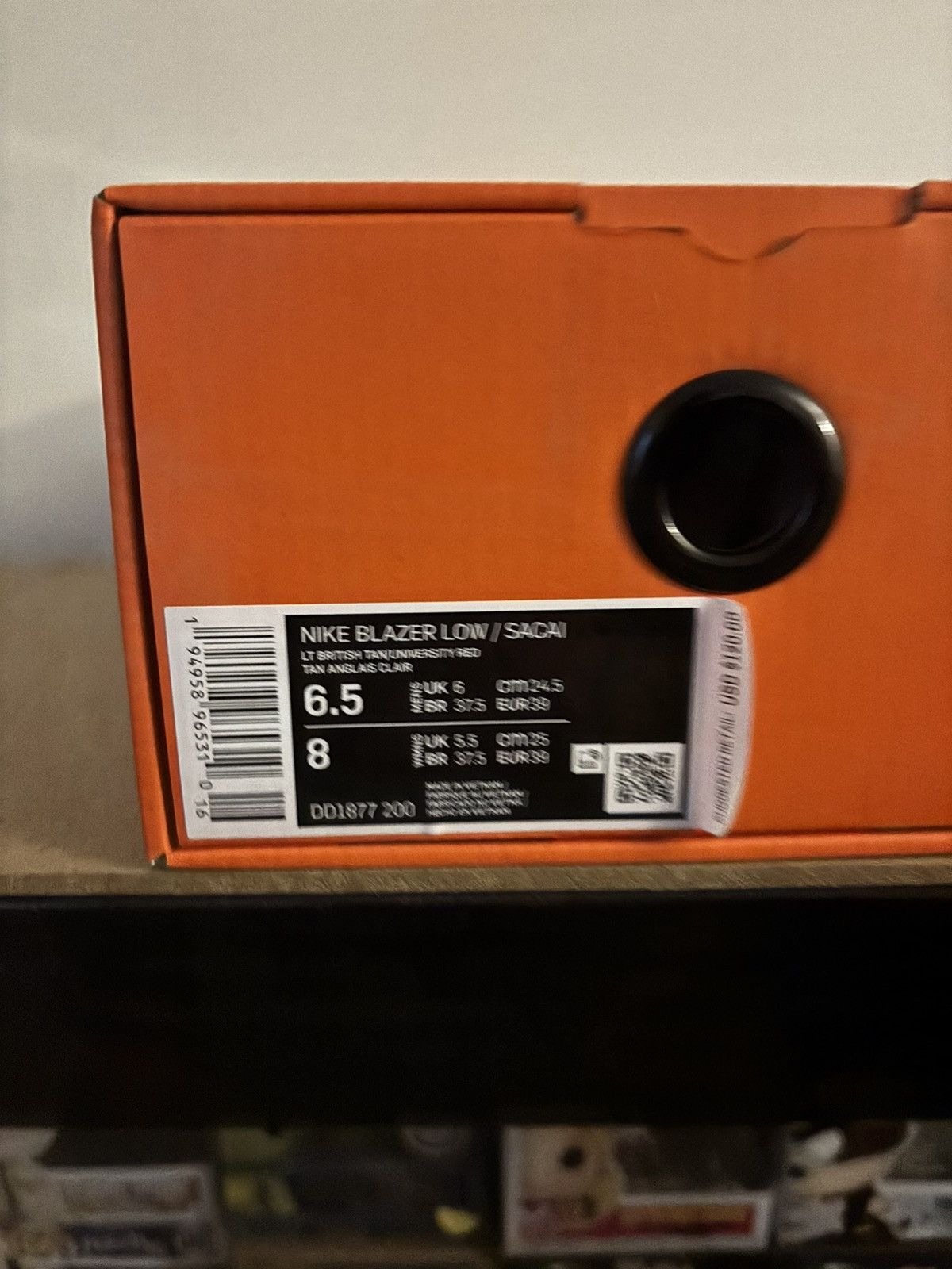 Nike × Sacai Nike Blazer Low x Sacai British Tan 2021 Men's Size 6.5 Size US 6.5 / EU 39-40 - 5 Thumbnail