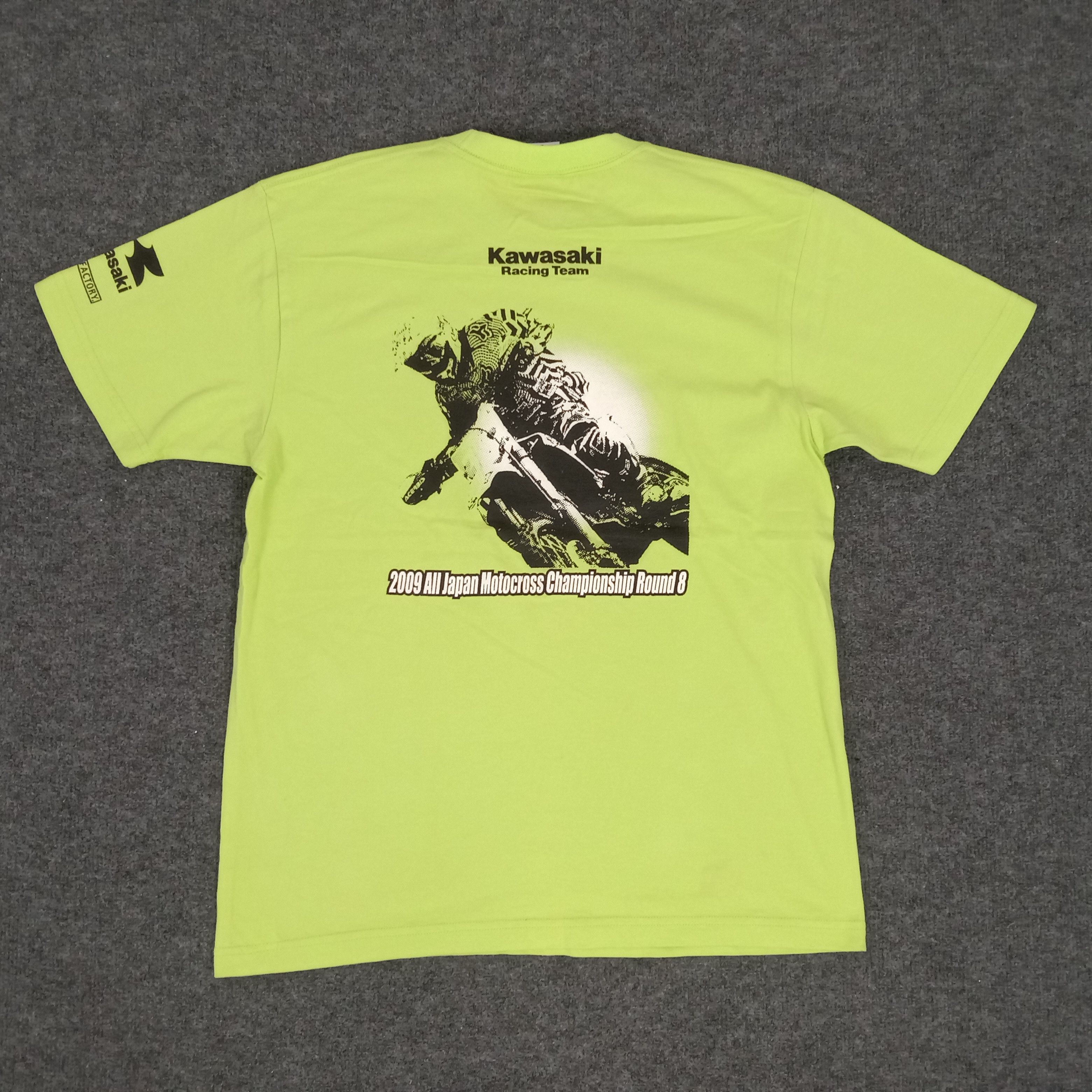 Japanese Brand × Vintage Kawasaki Racing Team Motorcross Graphic Tshirt Size US L / EU 52-54 / 3 - 3 Thumbnail