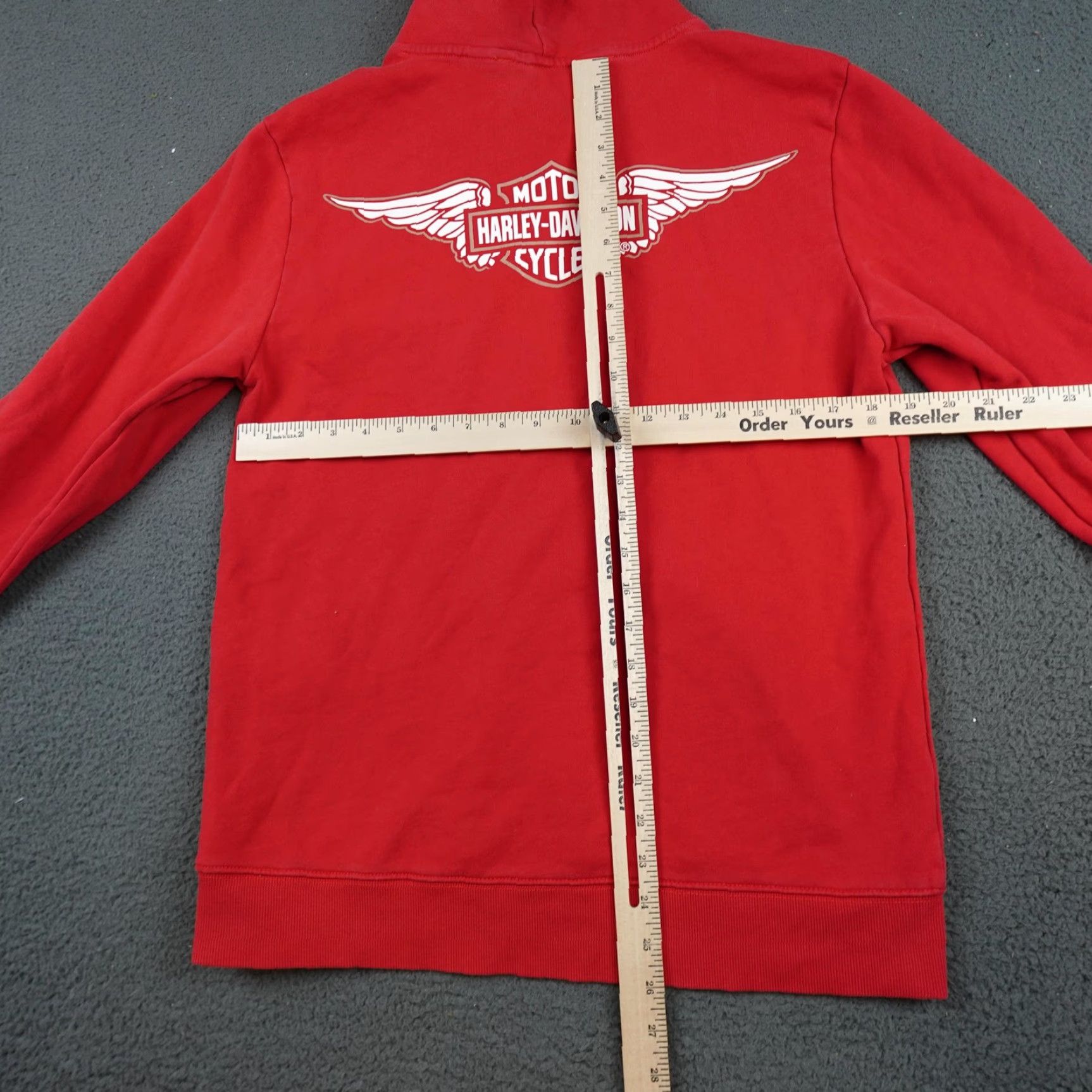 Harley Davidson Harley-Davidson Hoodie Mens Medium Red Pullover Sweatshirt Wings Logo Slim Size US M / EU 48-50 / 2 - 7 Thumbnail