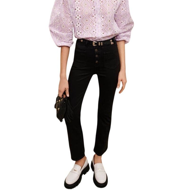 Maje MAJE Passion Double Pocket Black Jeans Cropped | Size 28 Size 28" / US 6 / IT 42 - 3 Thumbnail