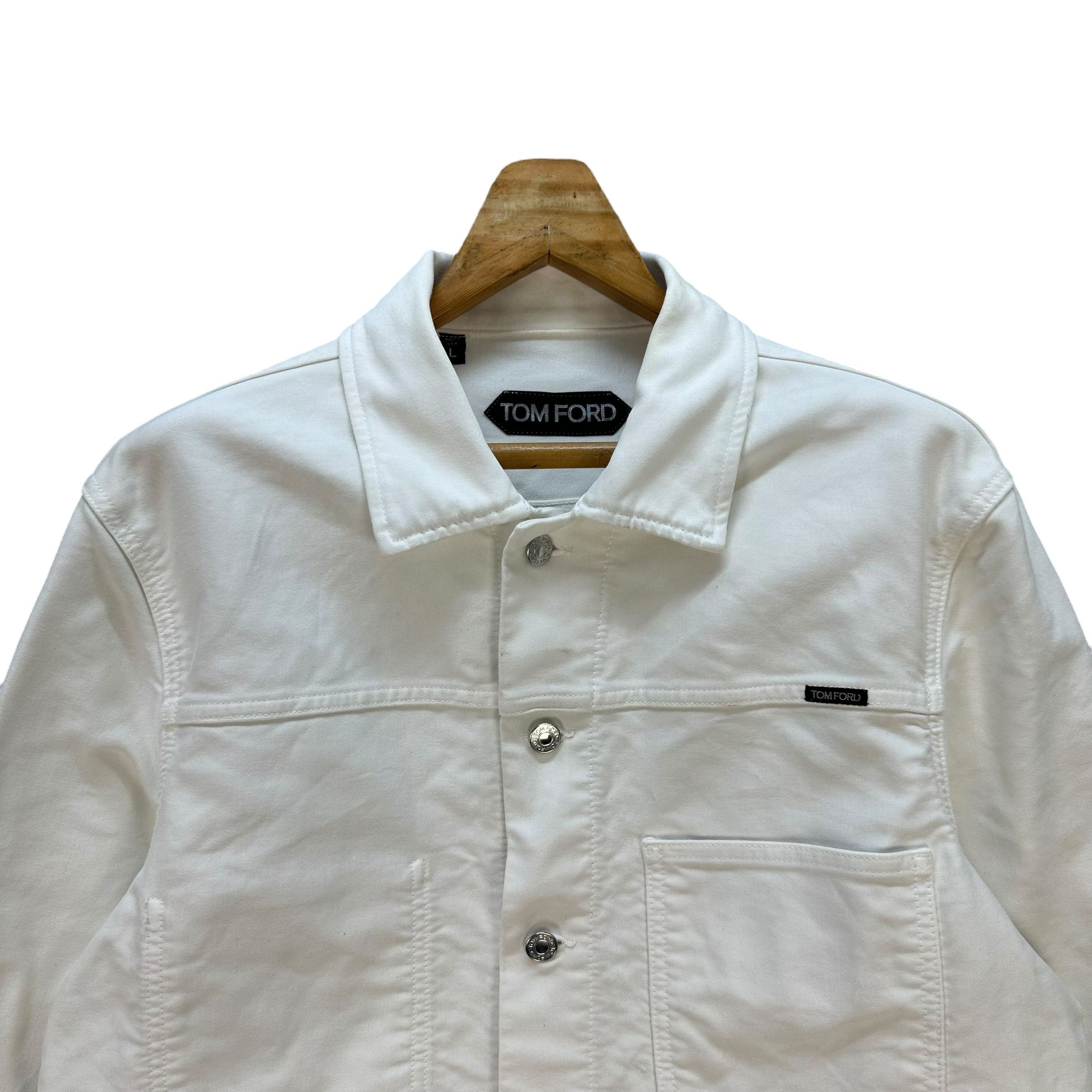 Tom Ford TOM FORD Made in Usa Slim Fit White Denim Jacket #A80-1938 Size US L / EU 52-54 / 3 - 2 Thumbnail