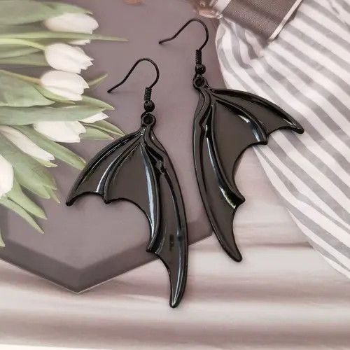 Jewelry Black Bat Wing Earrings Size ONE SIZE - 1 Thumbnail