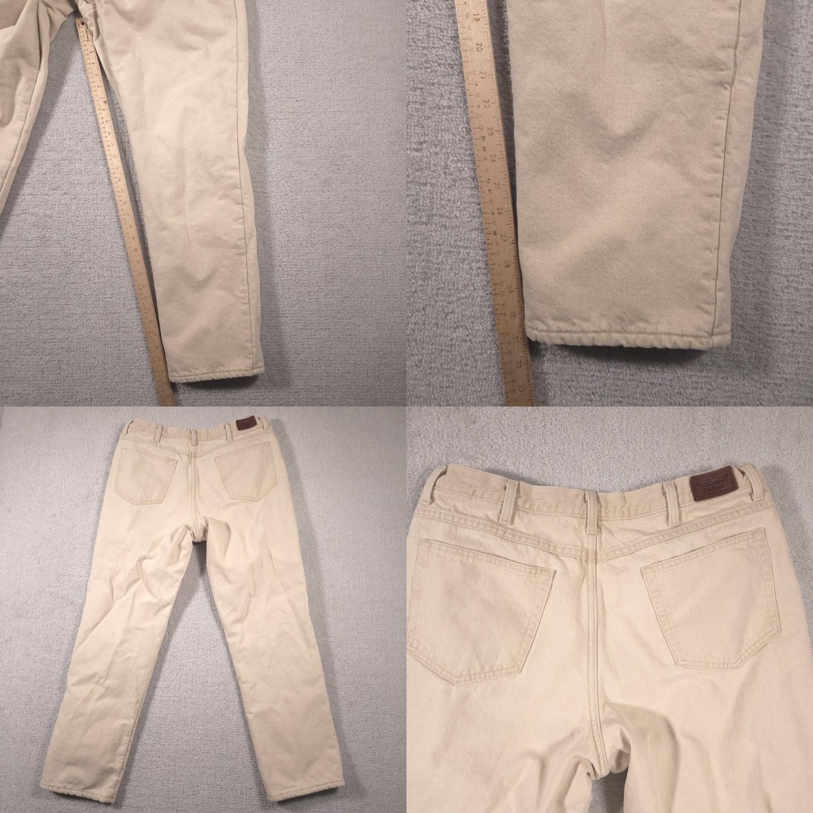 Vintage L.L.Bean Jeans Mens 38x32 Tan Classic Fit Fleece Lined Workwear Winter Warm Jeans Size US 38 / EU 54 - 9 Thumbnail