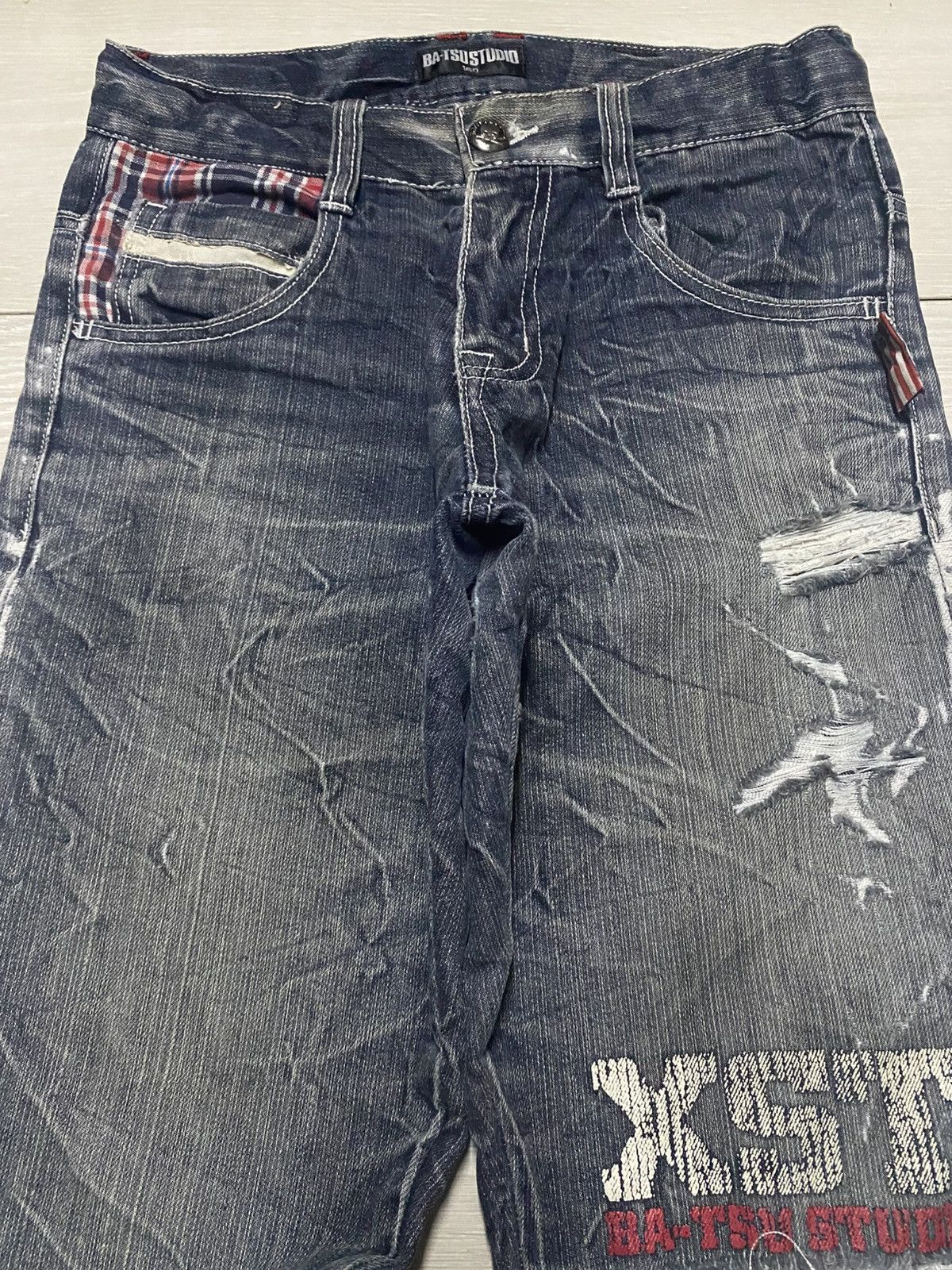 Universal Studios Vintage BA Tsu Studio Thunder Wash Print Distressed Slim Fit Size US 28 / EU 44 - 3 Thumbnail