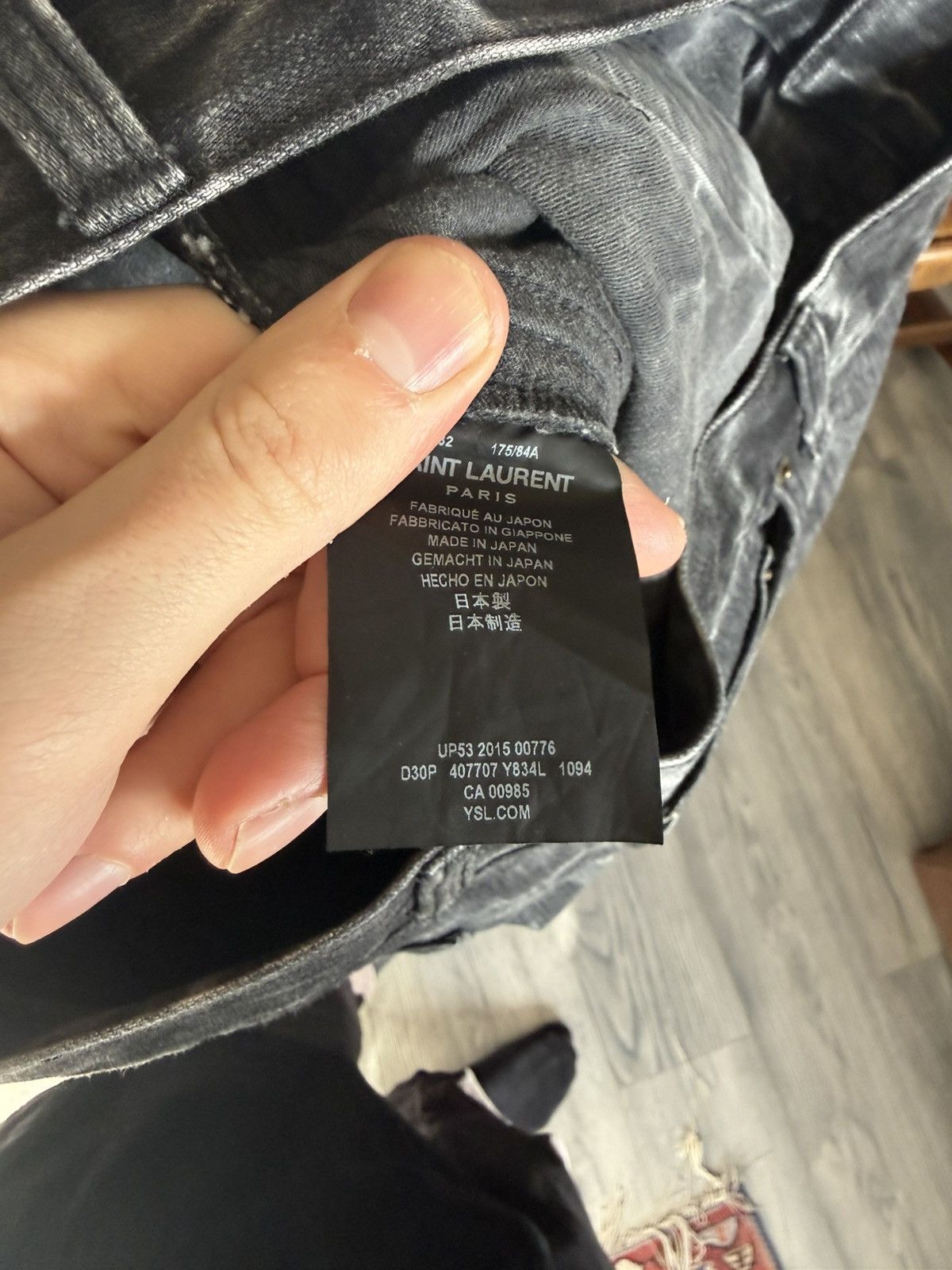 Saint Laurent Paris Black Denim Jeans with Bleached Finish Size US 32 / EU 48 - 12 Thumbnail