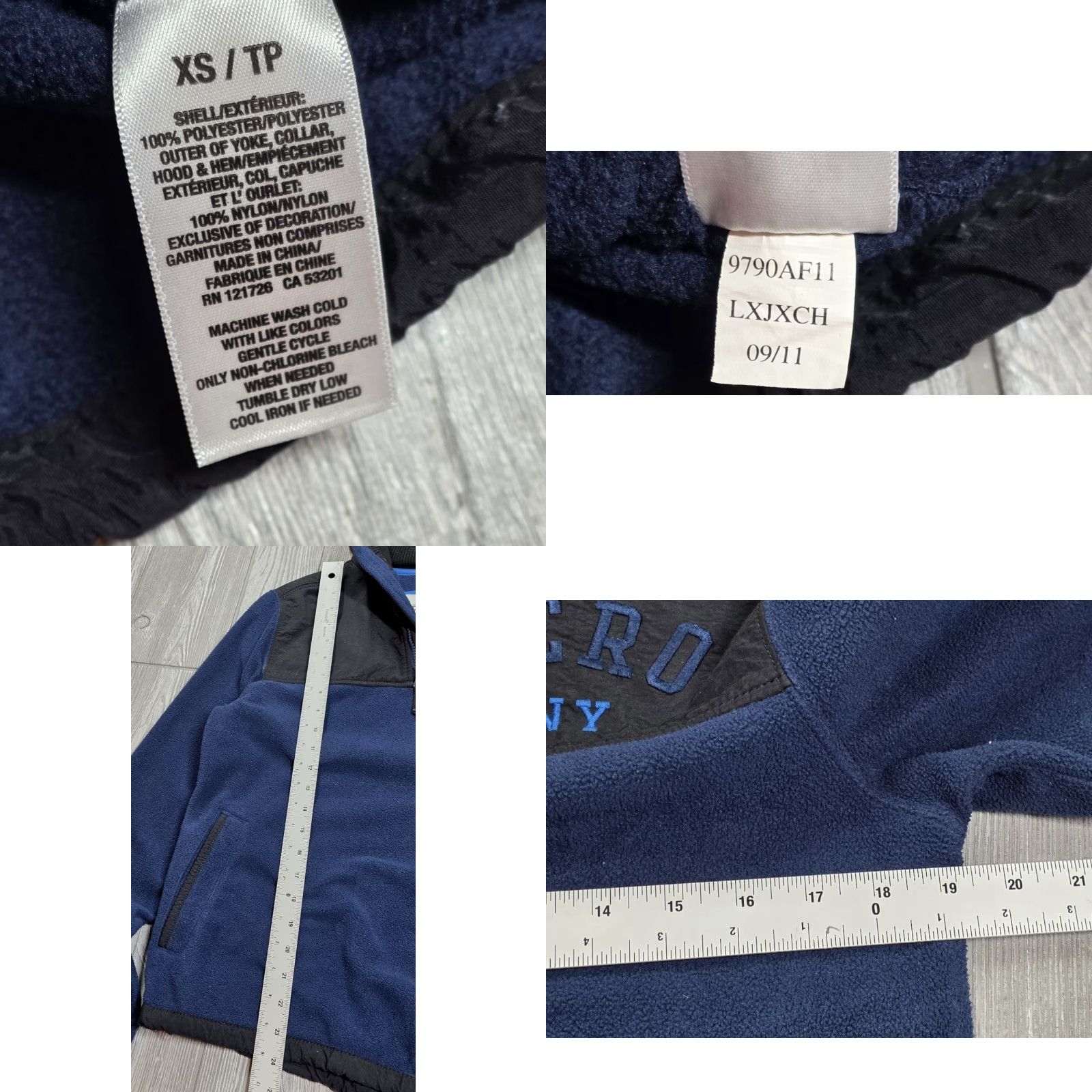 Aeropostale AeroPostale XS Blue Black Fleece Hooded 1/4 Pullover Mens Shirt Jacket Hoodie Size US XS / EU 42 / 0 - 9 Thumbnail