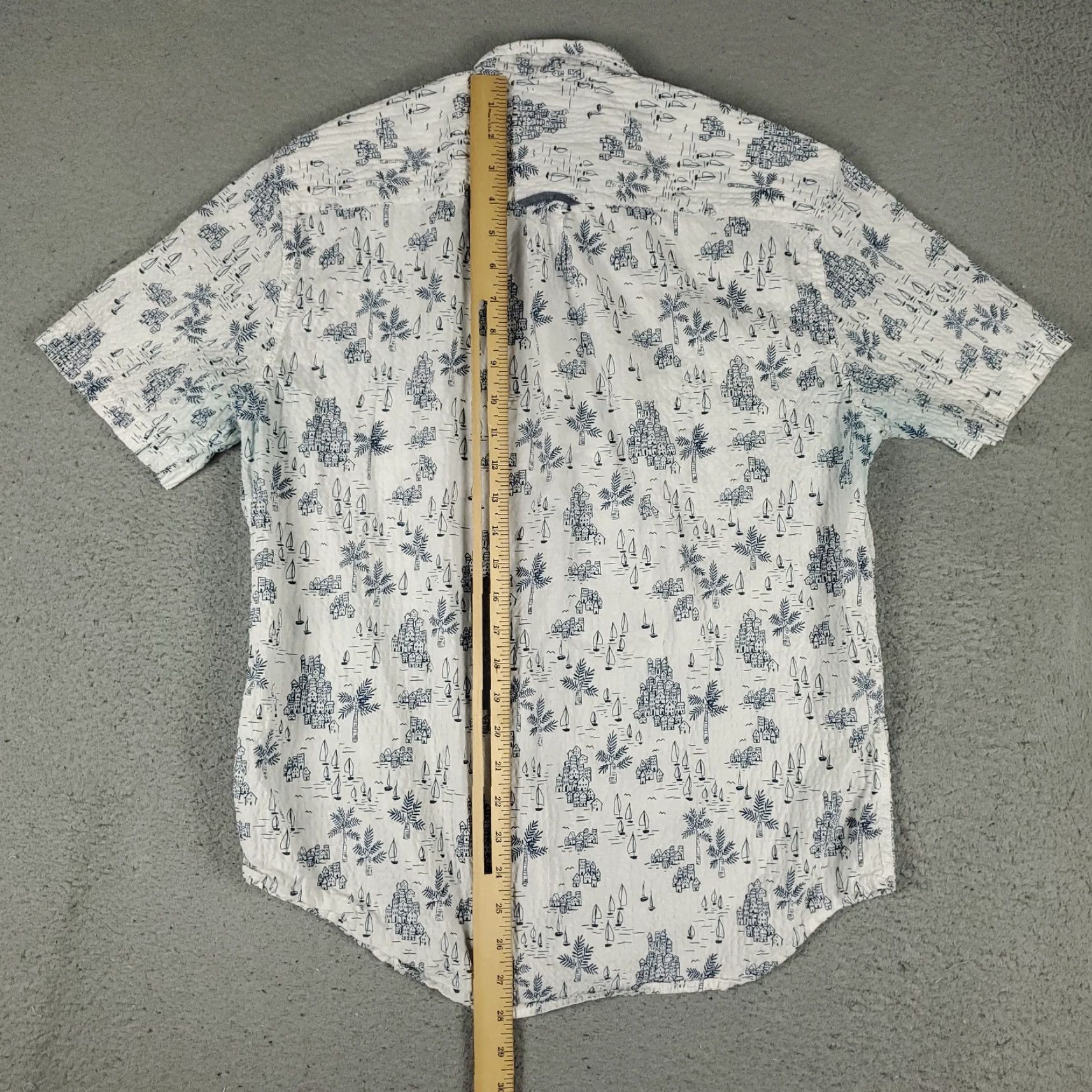 Tommy Bahama Tommy Bahama Shirt Men's Small White Graphic Print Stretch Cotton Button-Up Short Sleeve Tropical Casual Size US S / EU 44-46 / 1 - 6 Thumbnail