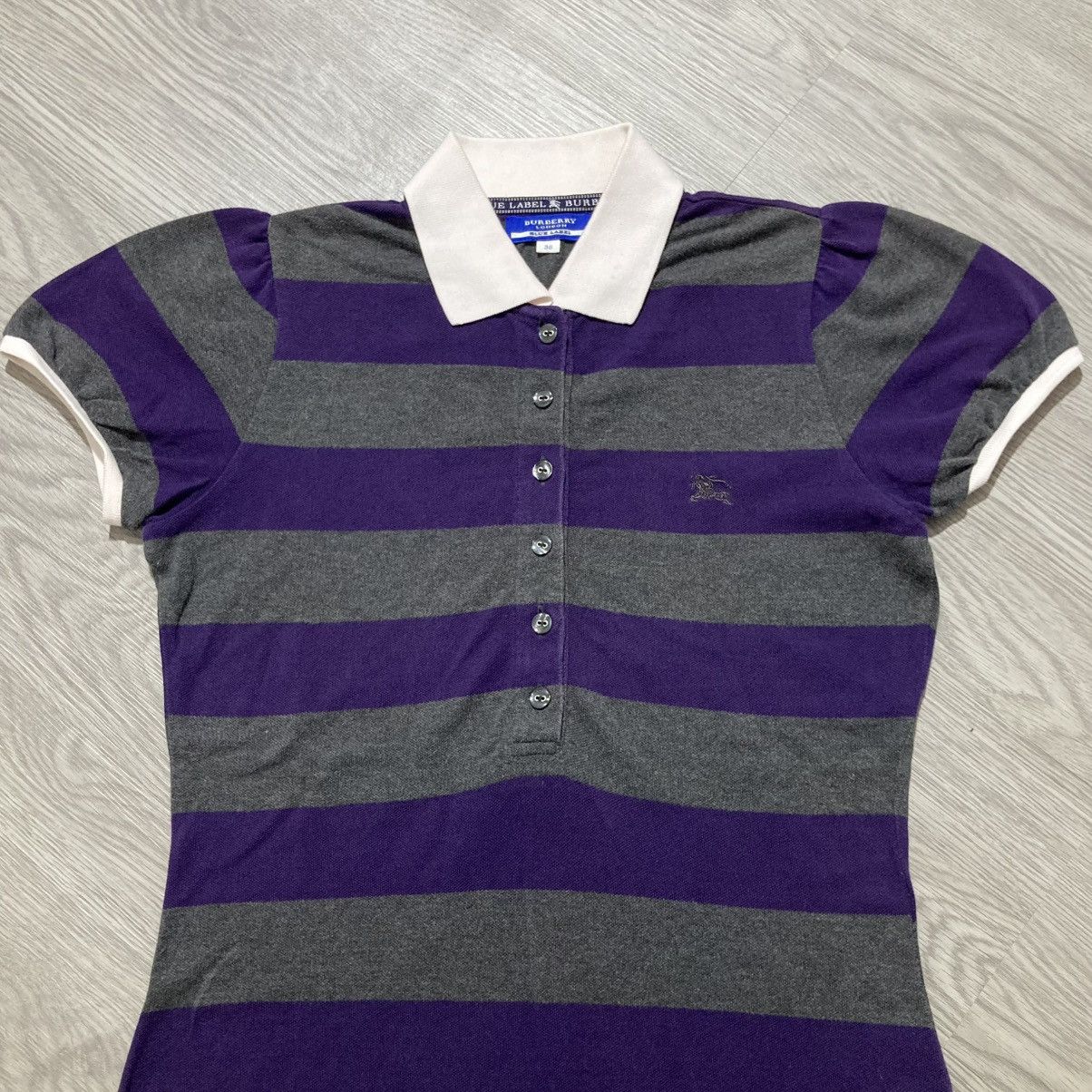 Burberry Vintage Burberry Blue Label Women Polo Tee Stripe Luxuruy Size XS / US 0-2 / IT 36-38 - 2 Thumbnail