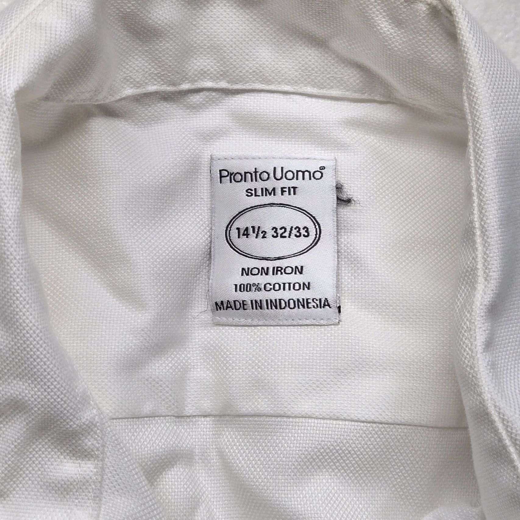 Pronto Uomo Pronto Uomo Shirt Dress Shirt Slim Non-Iron White 14.5 32/33 Mens Size 40R - 3 Thumbnail