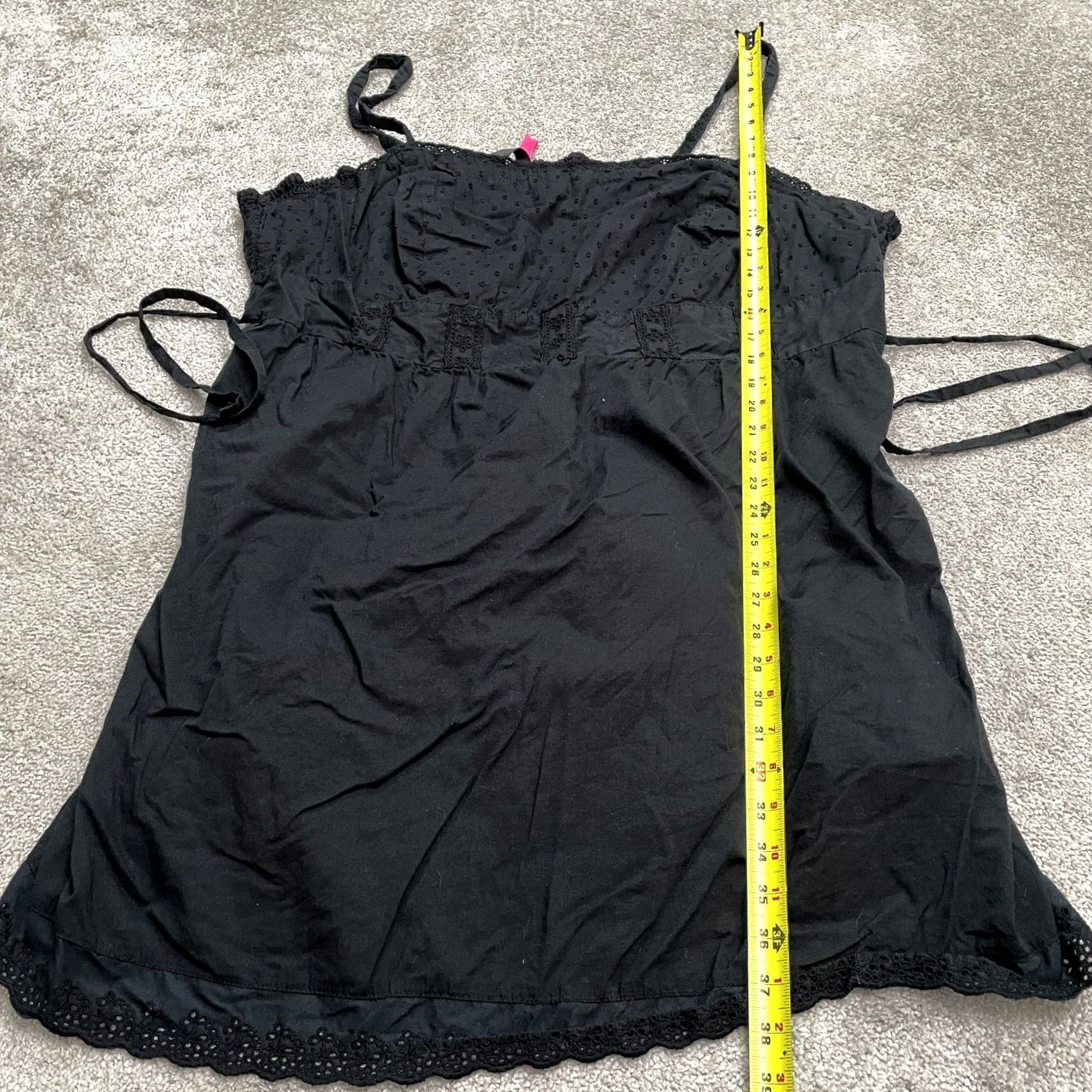 Vintage Pure Energy Tank Dress Womens 4 Black Spaghetti Strap Belted Casual Knit 100% Cotton Sleeveless Solid Short no vintage Size S / US 4 / IT 40 - 7 Thumbnail