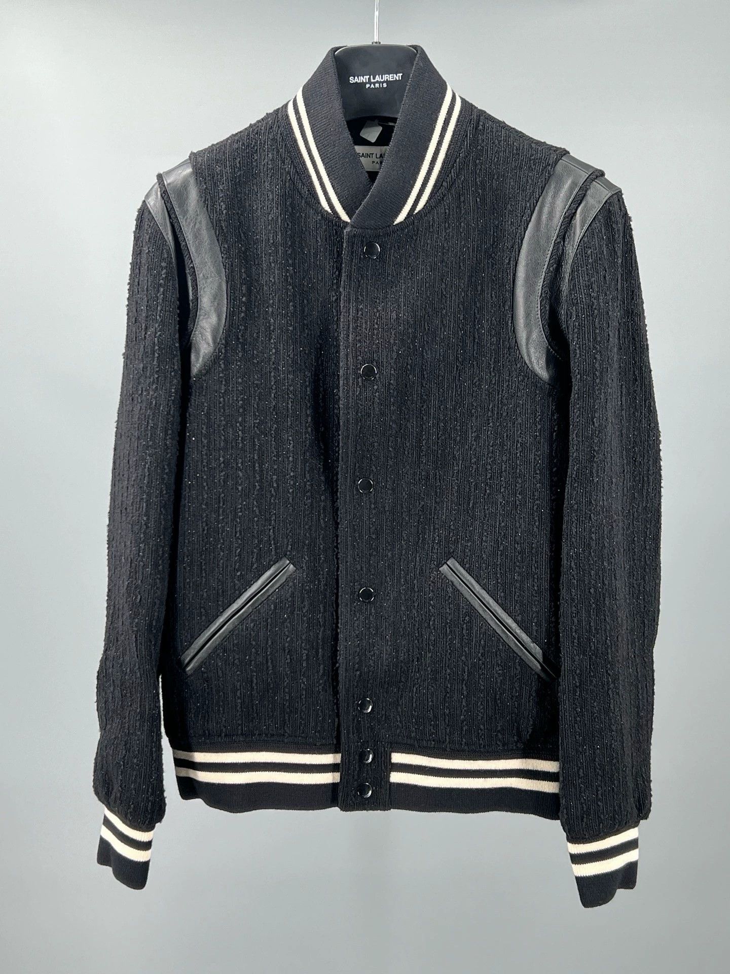 Yves Saint Laurent YSL Black Wool Blend Long Sleeve Jacket Size US M / EU 48-50 / 2 - 1 Thumbnail