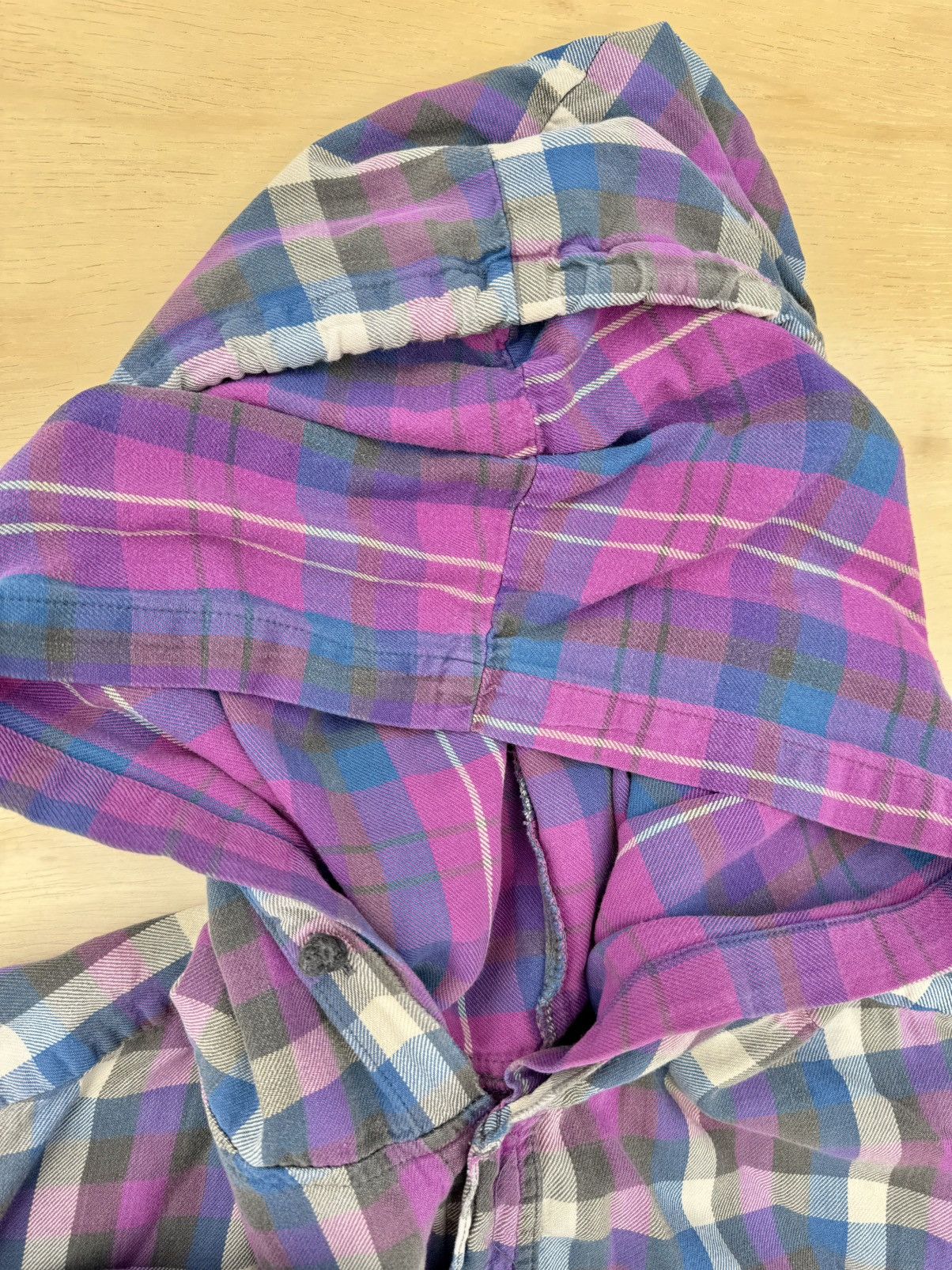 Lil Yachty × Vintage Vintage 90’s Retro Plaid Double Hood Flannel Hoodie Shirt Size US L / EU 52-54 / 3 - 6 Thumbnail
