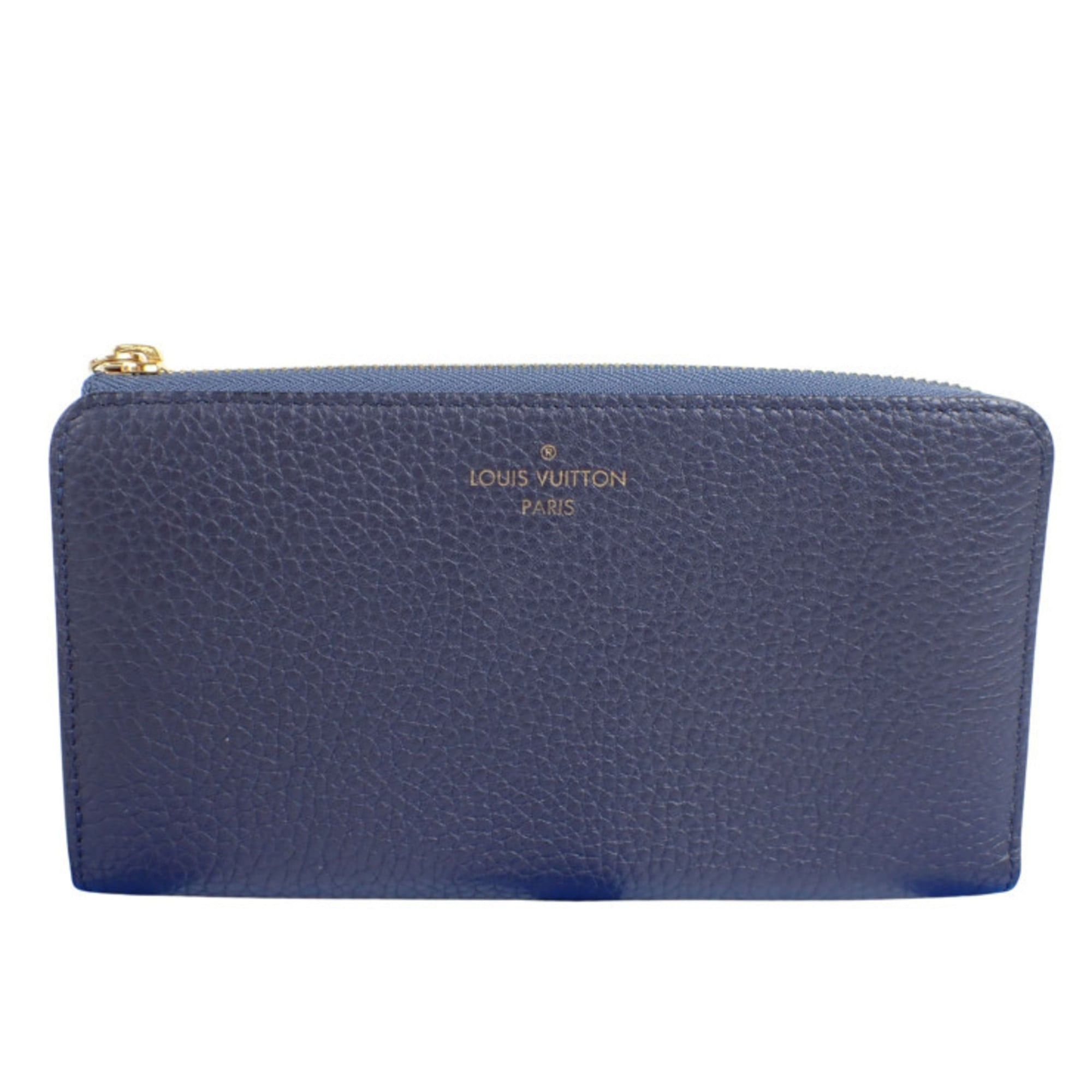 Louis Vuitton Louis Vuitton Portefeuille Comete Long Wallet M68582 Blue Marine Taurillon Leather Women's L-Shaped Size ONE SIZE - 1 Thumbnail