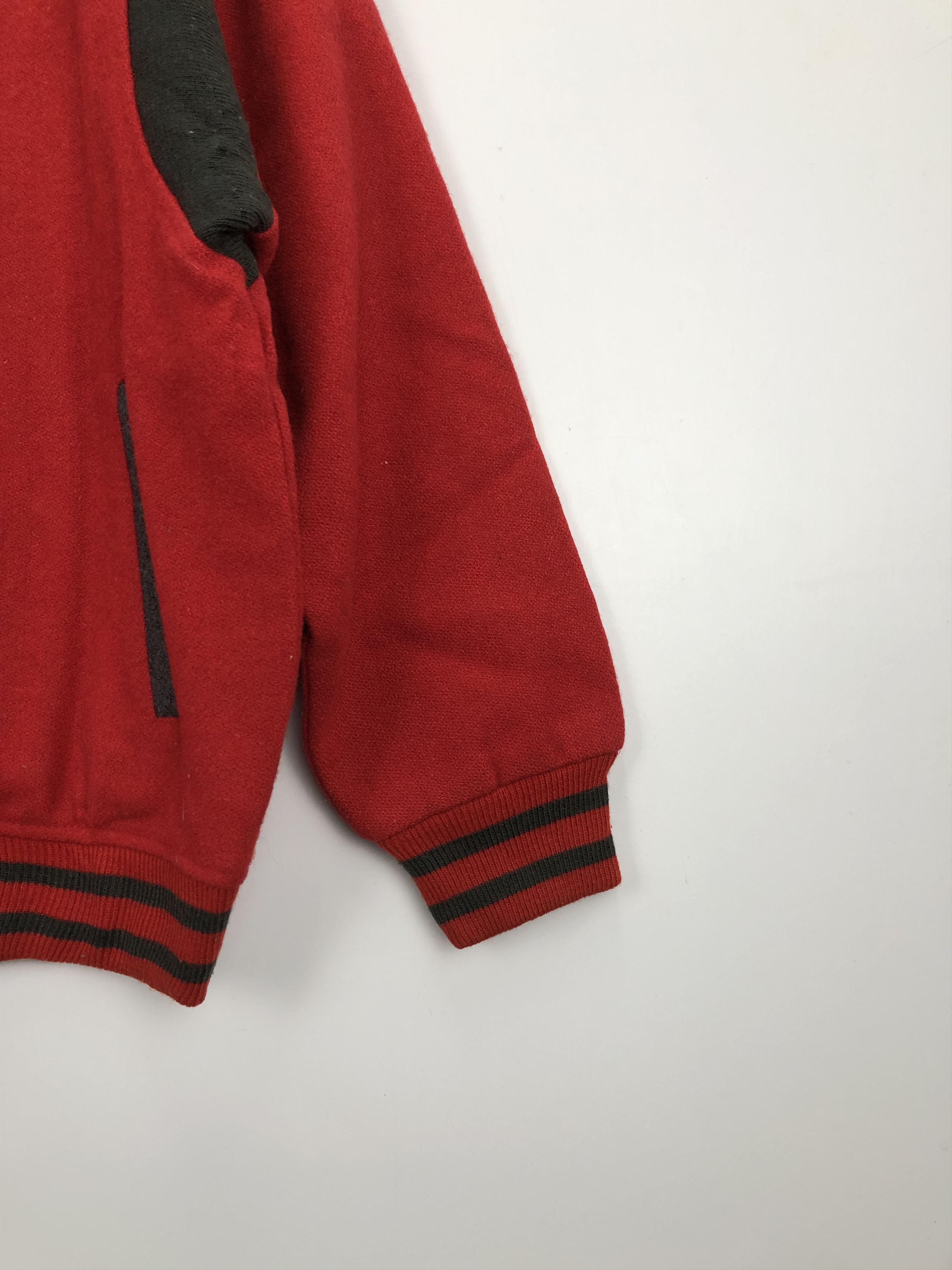 Japanese Brand Vintage 80s Japanese Brand Varsity Wool Jacket Red V0325 Size US M / EU 48-50 / 2 - 5 Thumbnail