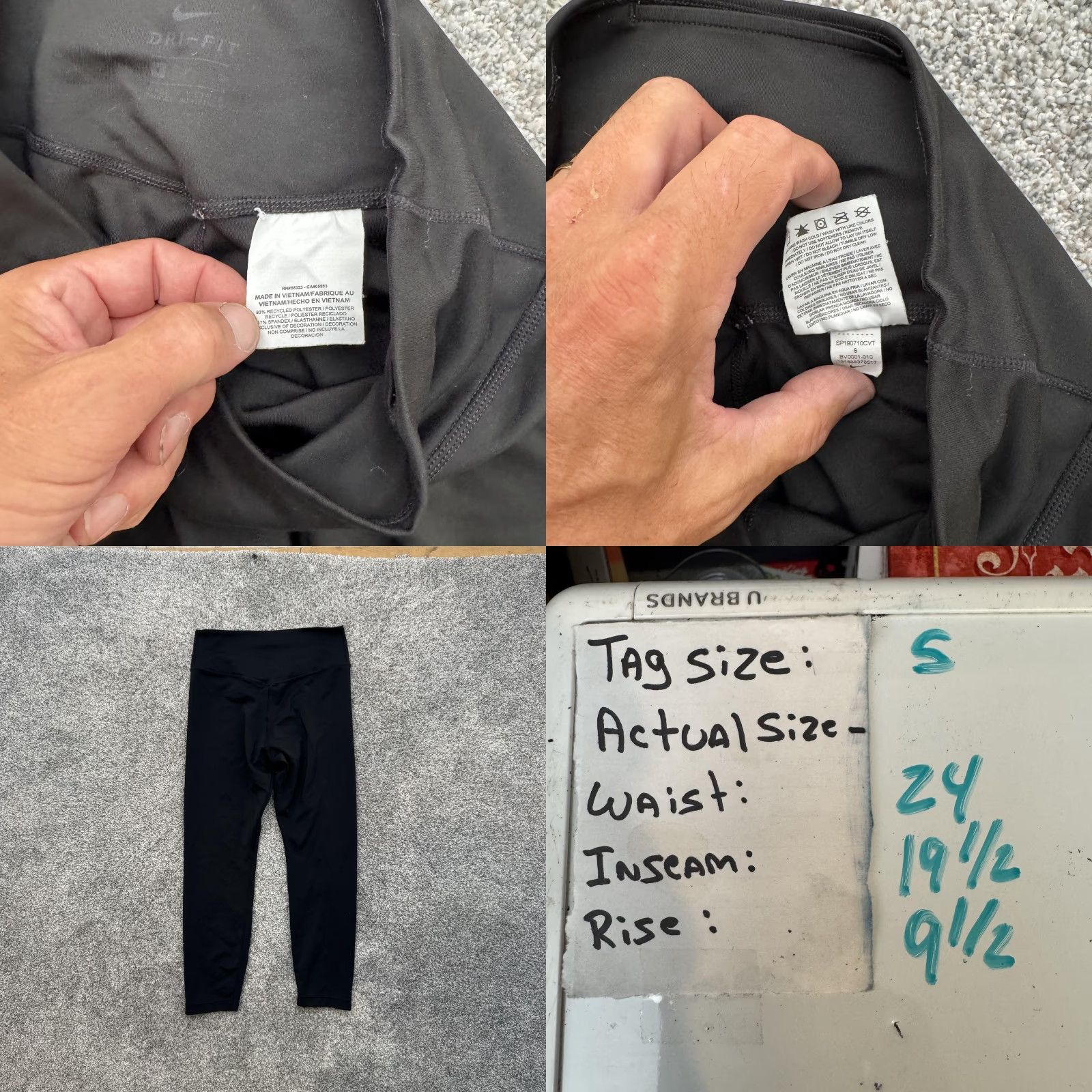 Nike Nike Dri-FIT Leggings Womens Small Black High Rise Yoga Athletic Pants Workout Gym Size 28" / US 6 / IT 42 - 8 Thumbnail