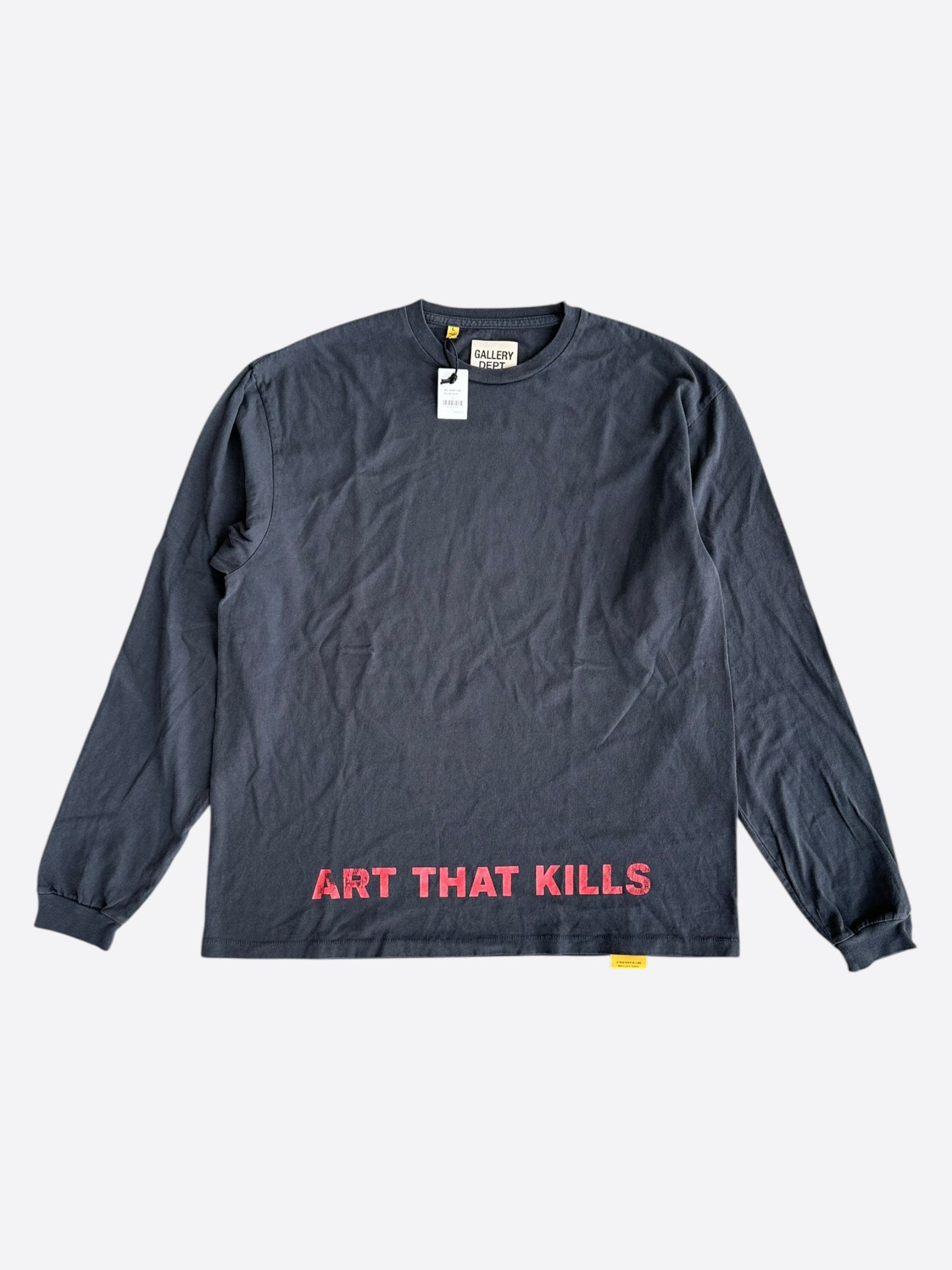 Gallery Dept. Washed Black & Red Anarchy Logo Longsleeve T-Shirt Size US M / EU 48-50 / 2 - 1 Thumbnail