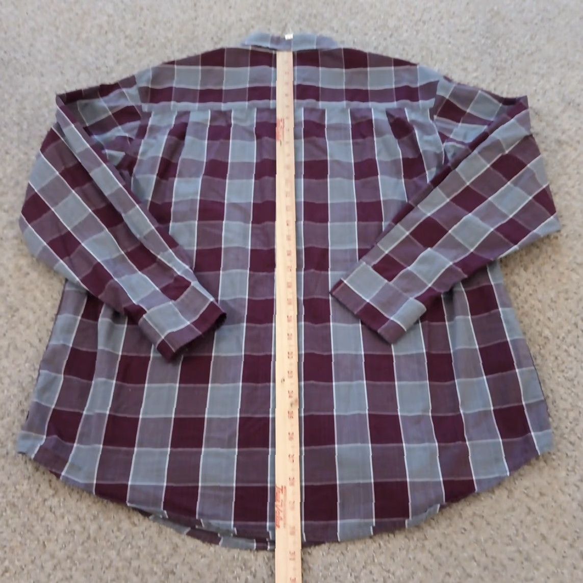 Haggar Haggar Shirt Mens Large Purple Plaid Long Sleeve Button Down Cotton Blend Size US L / EU 52-54 / 3 - 5 Thumbnail