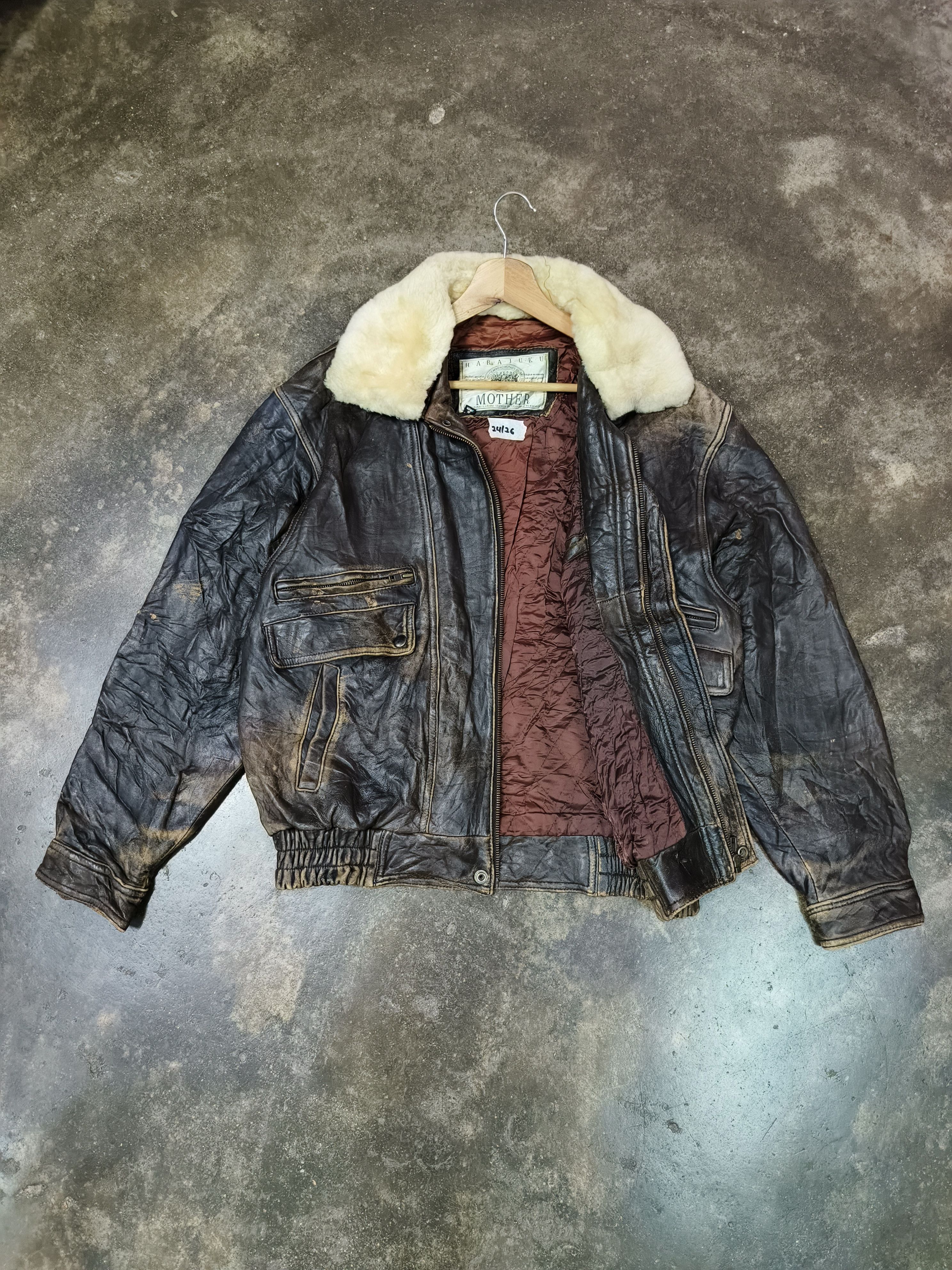 Japanese Brand DISTRESSED HARAJUKU MOTHER LAMBSKIN LEATHER JACKET Faux-fur Size US L / EU 52-54 / 3 - 2 Thumbnail