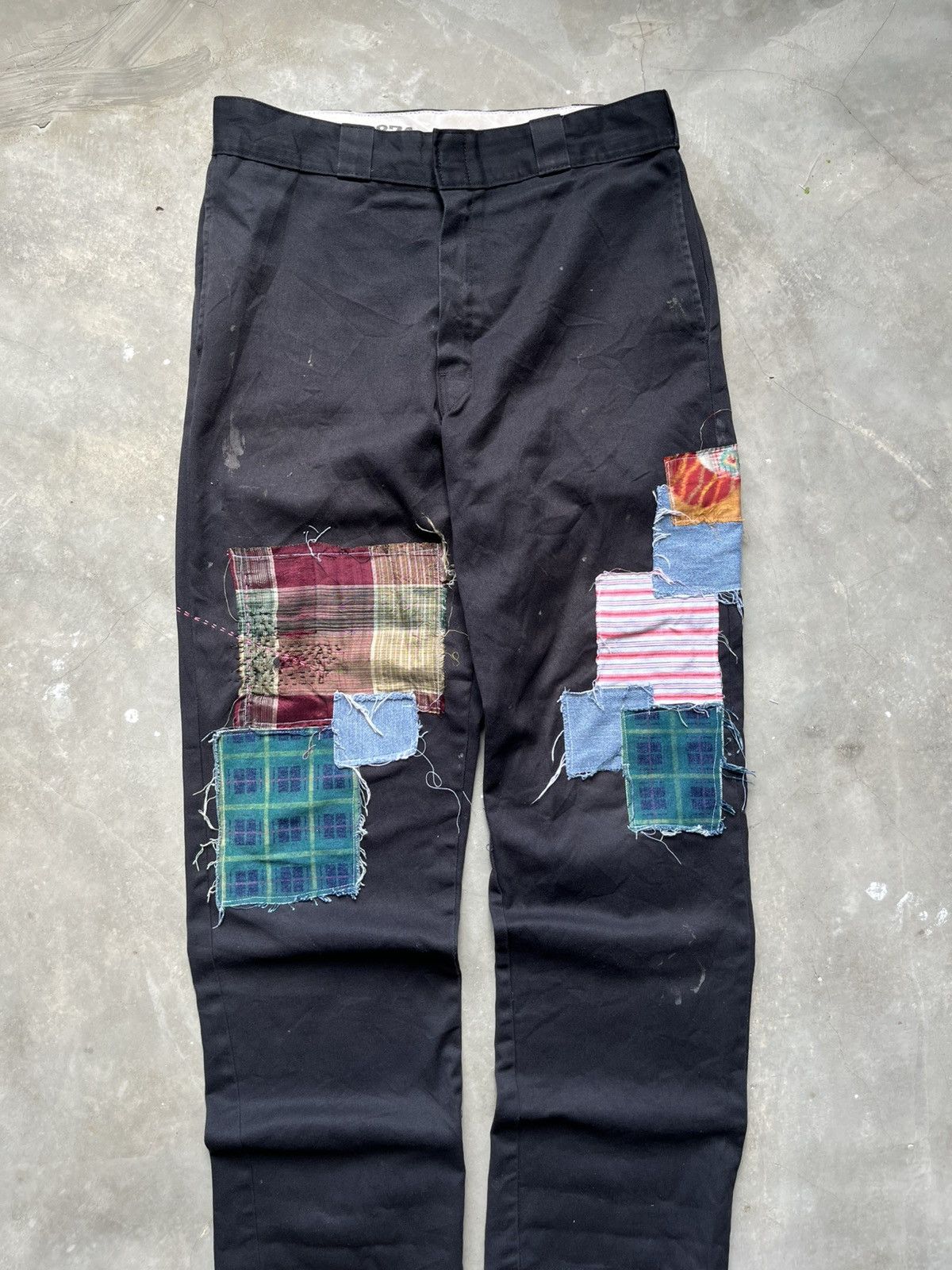 Dickies Dickies 874 Custom Made Artwork| Patchwork | Sashiko Japan Size US 33 - 3 Thumbnail