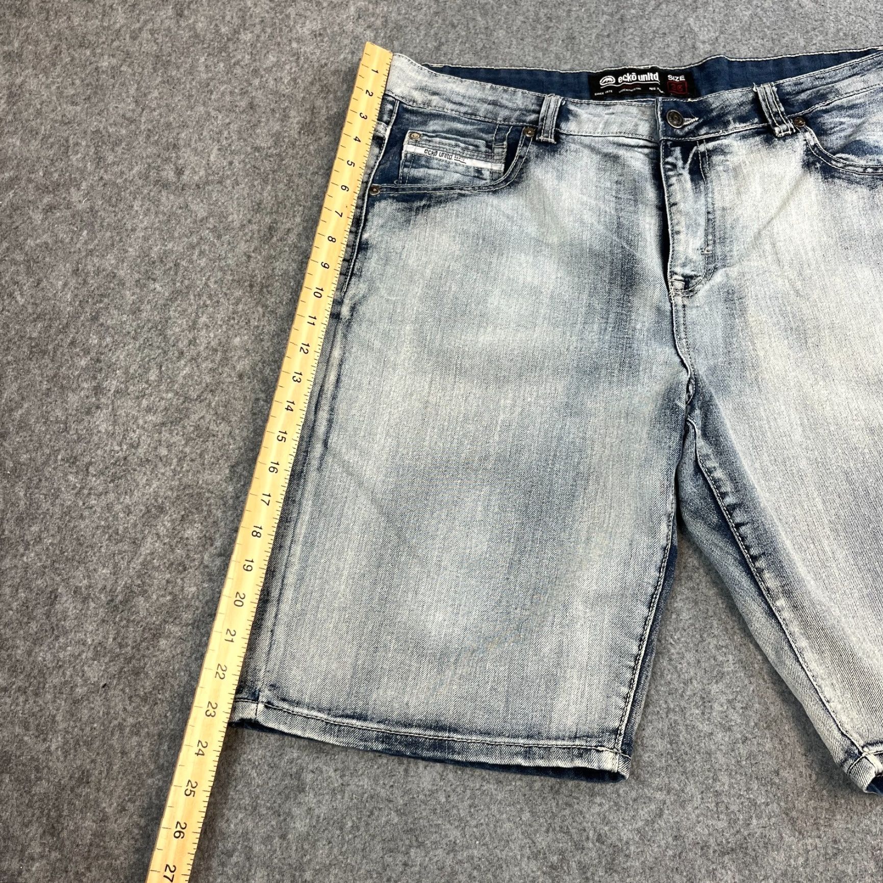 Ecko Unltd. Ecko Mens Denim Shorts Bermuda Casual Hip Hop Vintage 90s Size US 36 / EU 52 - 3 Thumbnail