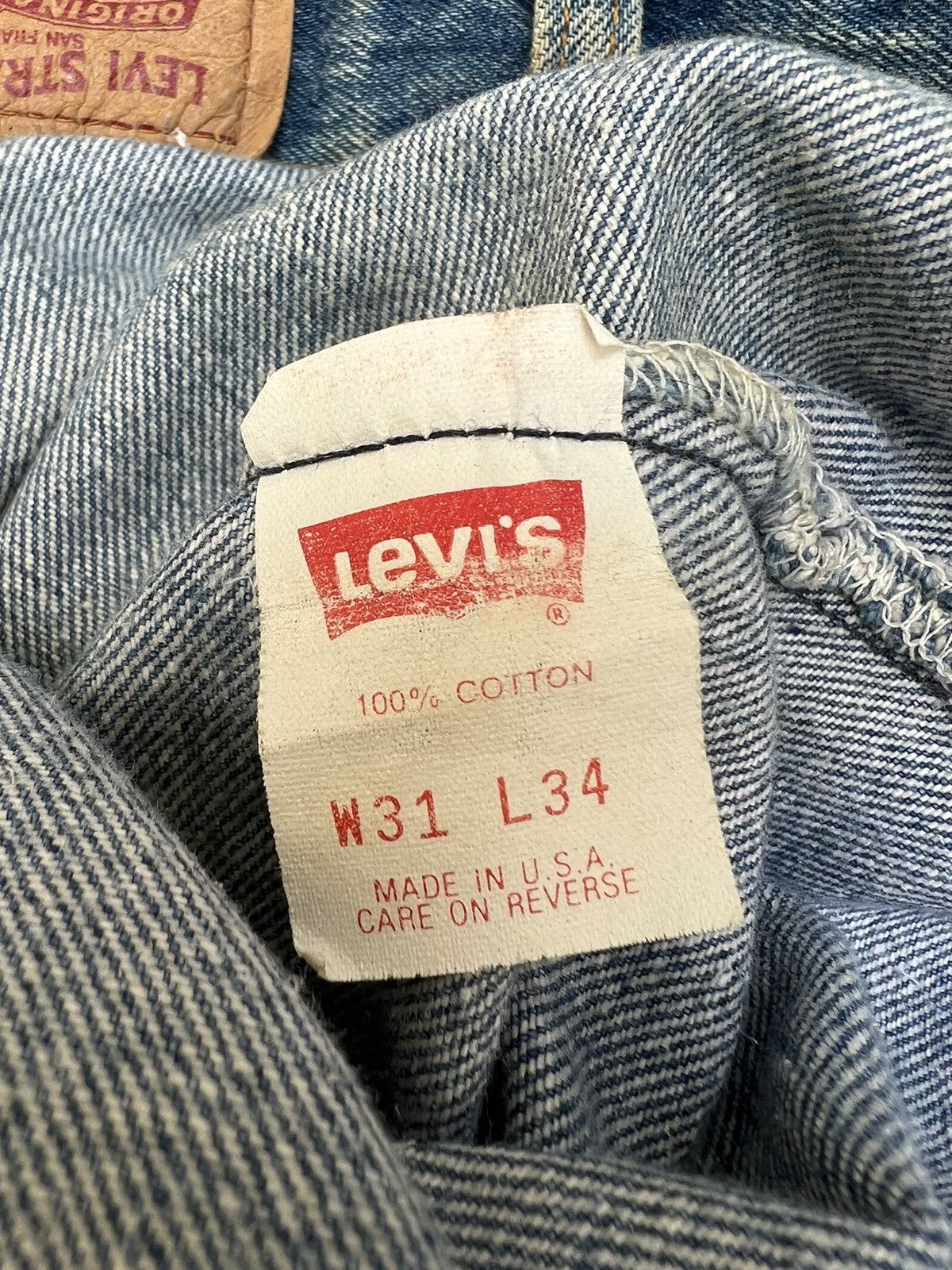 Levi's Vintage 80s Levi’s 501 Distressed Muddy Denim Jeans Size US 31 - 24 Thumbnail