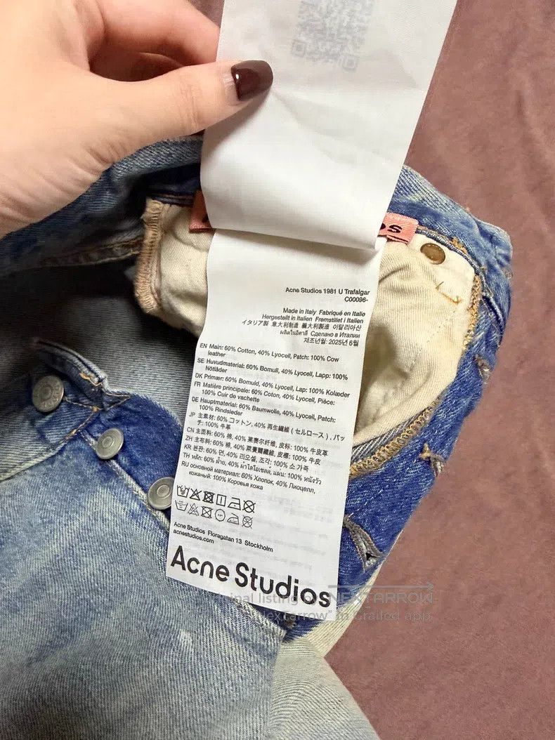 Acne Studios Acne Studios size XXS Splashed Denim Pants, Light Blue Spla Size 23" - 6 Thumbnail