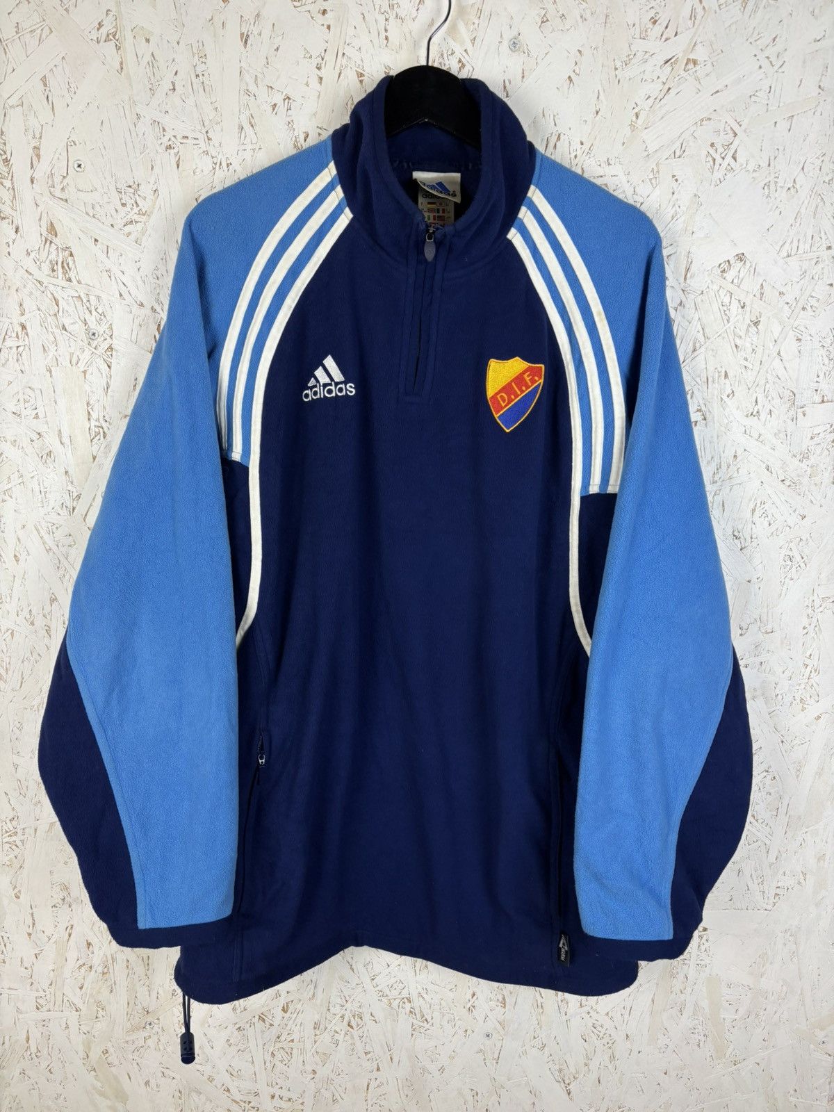 Adidas 00s Adidas Djurgardens IF 2000/01 DIF Half Zip Fleece Blue L Size US L / EU 52-54 / 3 - 1 Thumbnail