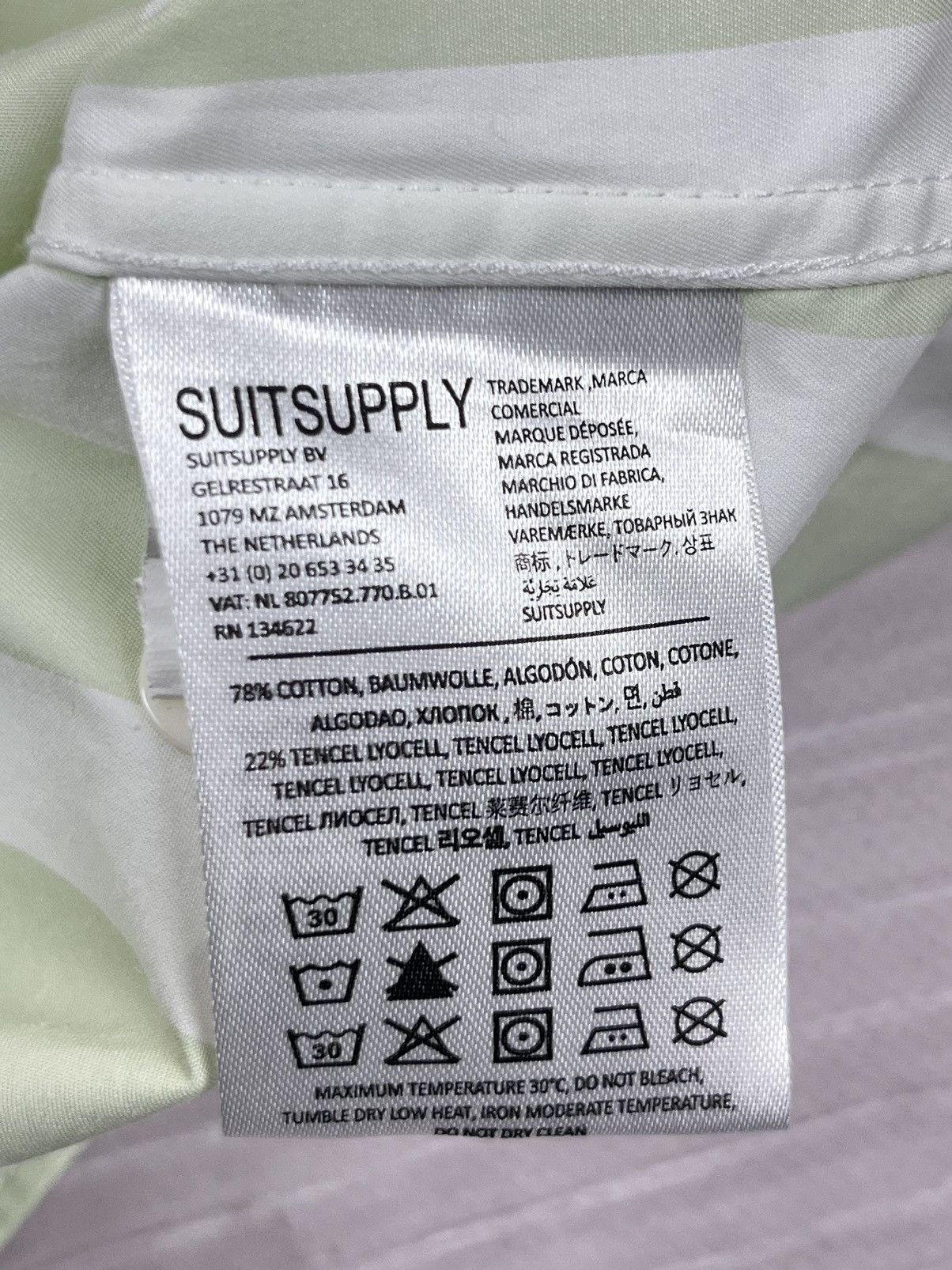 Suitsupply Suitsupply Cotton Lyocell Slim Striped Button Shirt Size US M / EU 48-50 / 2 - 9 Thumbnail