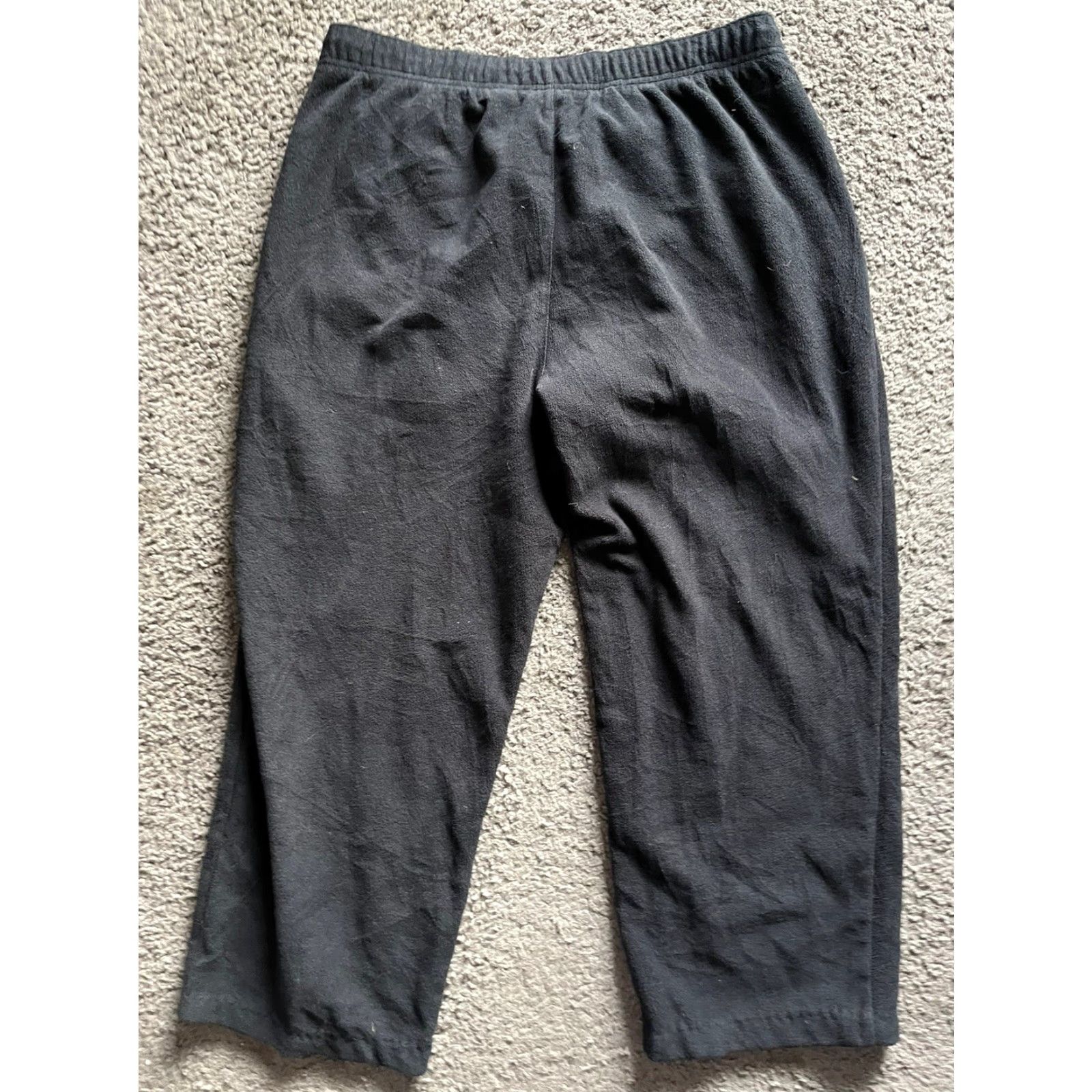 Vintage Cabela's Sweatpants Mens Large Warmup Elastic Waist Casual Track Drawstring Pants Black Cotton Blend Fleece Pockets Wind Resistant Inseam 28in Size US 33 - 3 Thumbnail