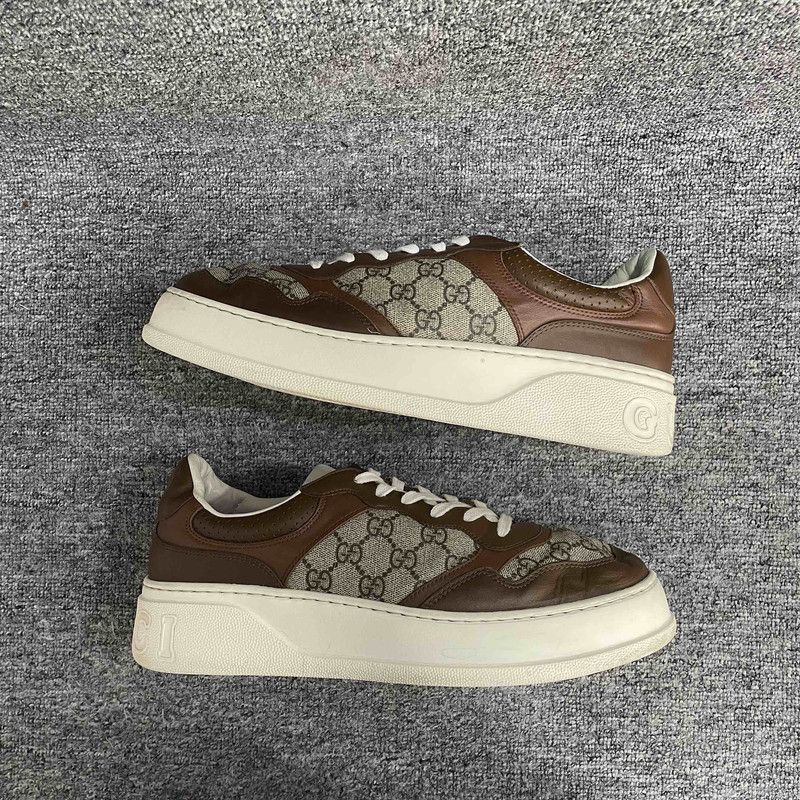 Gucci Gucci Brown Canvas Lace-Up Stylish Sneakers - Size US 10.5 / EU 43-44 - 3 Thumbnail