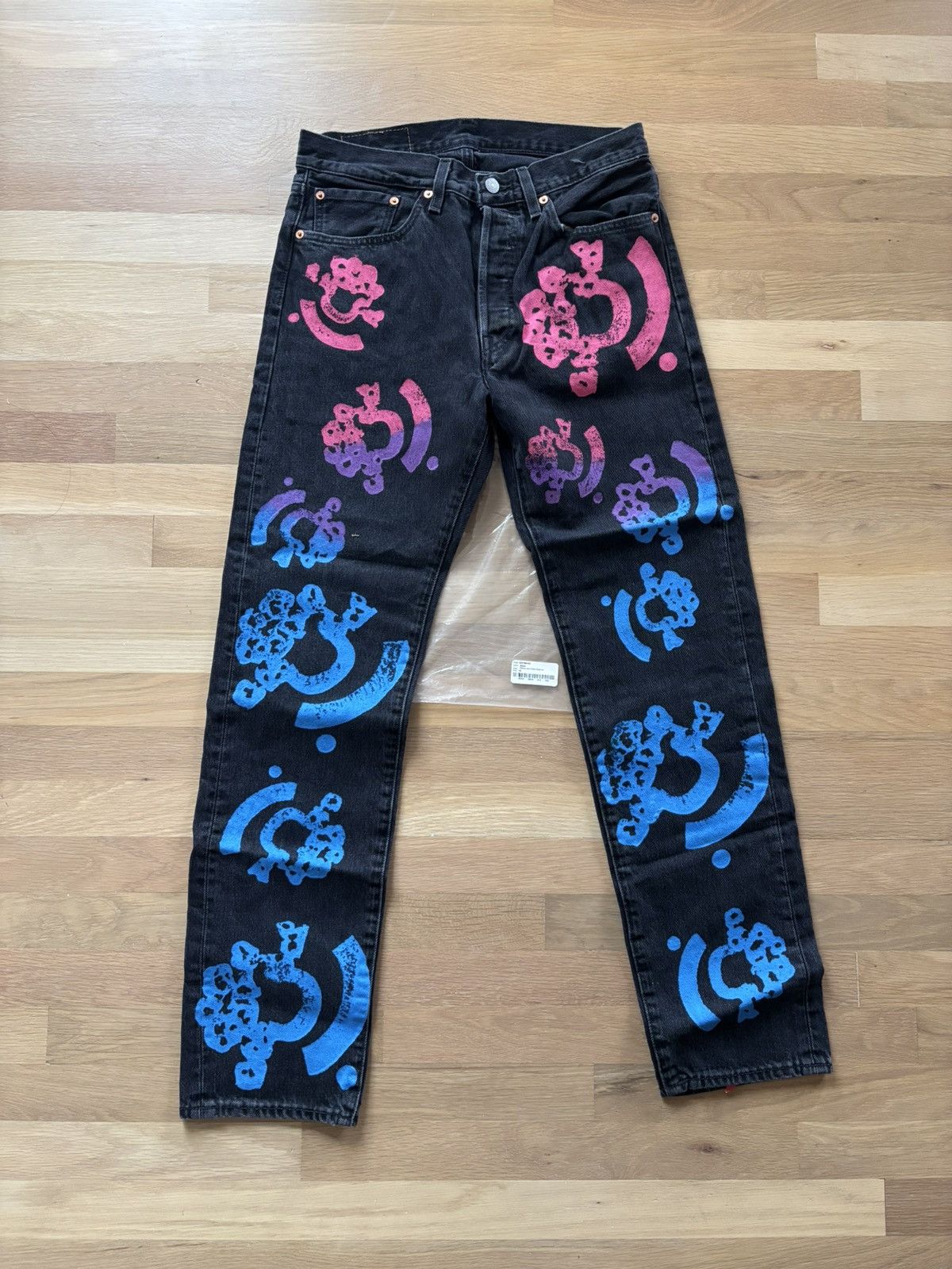 DENIM TEARS Denim Tears Bstroy Tears Blue/Pink 501 Jeans 32x32 Size US 32 / EU 48 - 2 Thumbnail