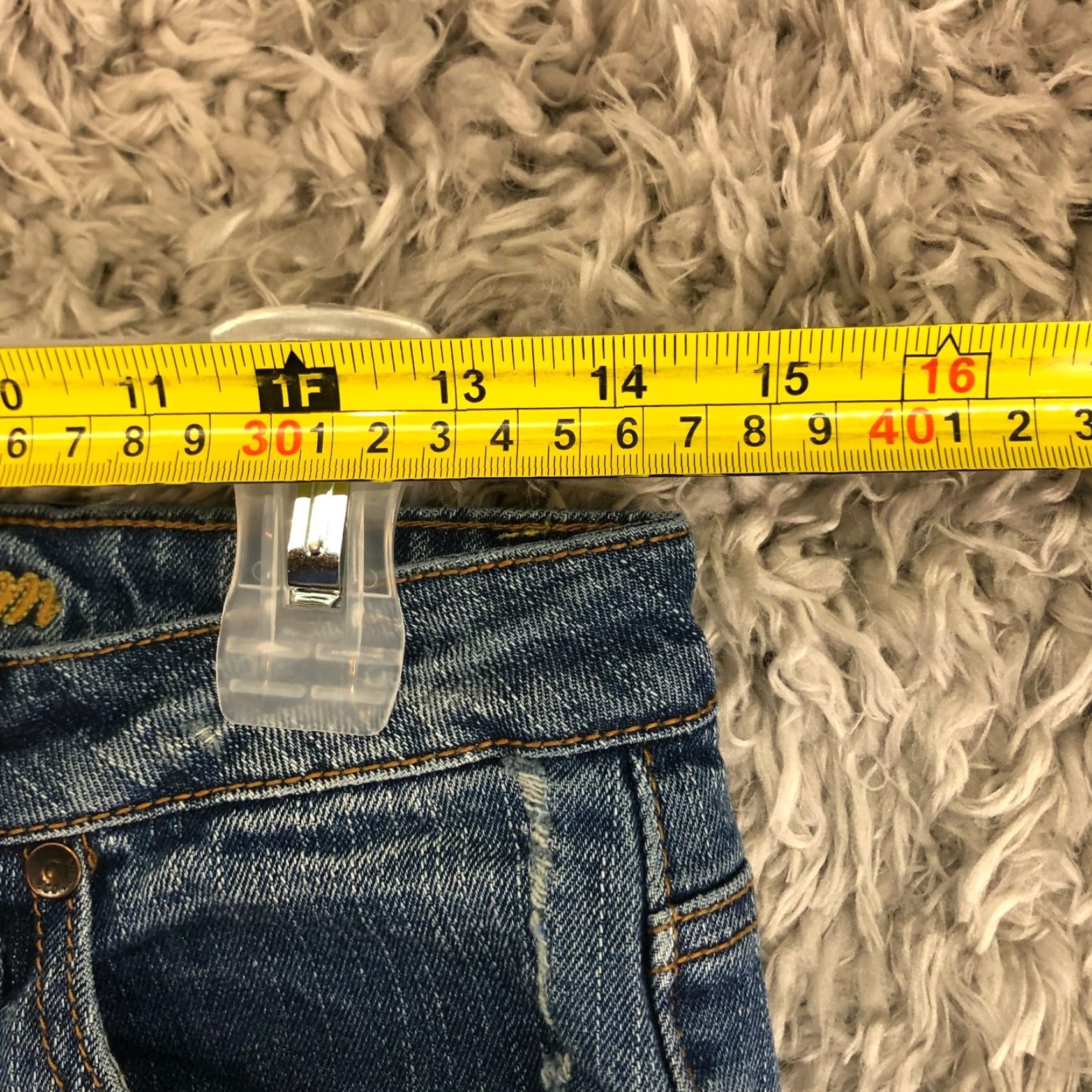 Vintage ZCO Jeans Low Rise Straight Leg Womens Size 7 Distressed Pocket Blue Jeans Size 28" / US 6 / IT 42 - 2 Thumbnail