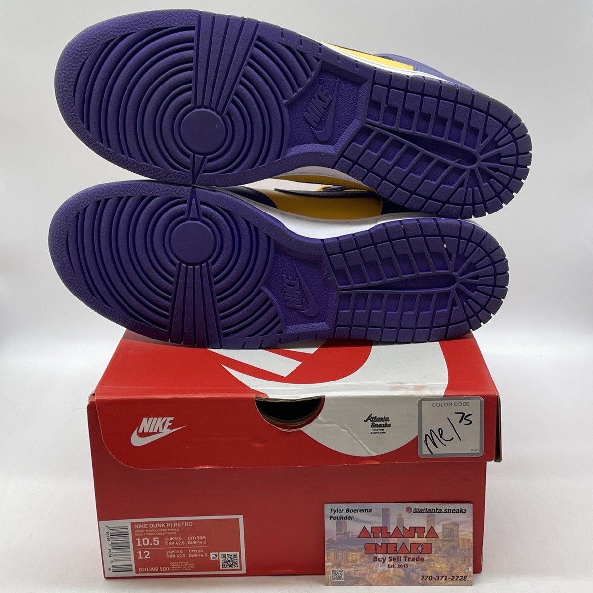 Nike Dunk high lakers Size US 10.5 / EU 43-44 - 7 Thumbnail