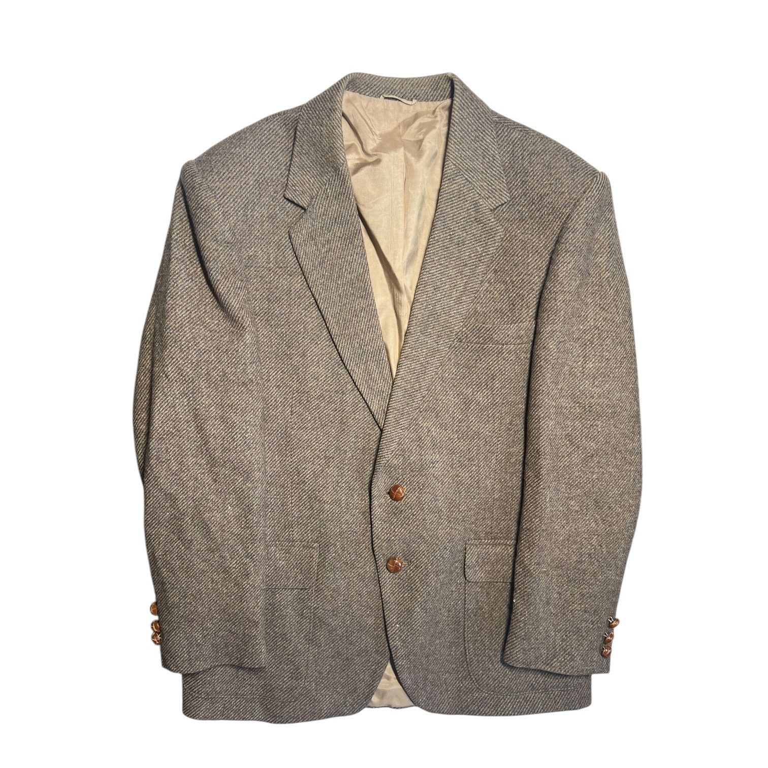 Farah Vintage Farah Brown Tweed Blazer Mens 42R Wool Sport Coat Size 42R - 1 Thumbnail