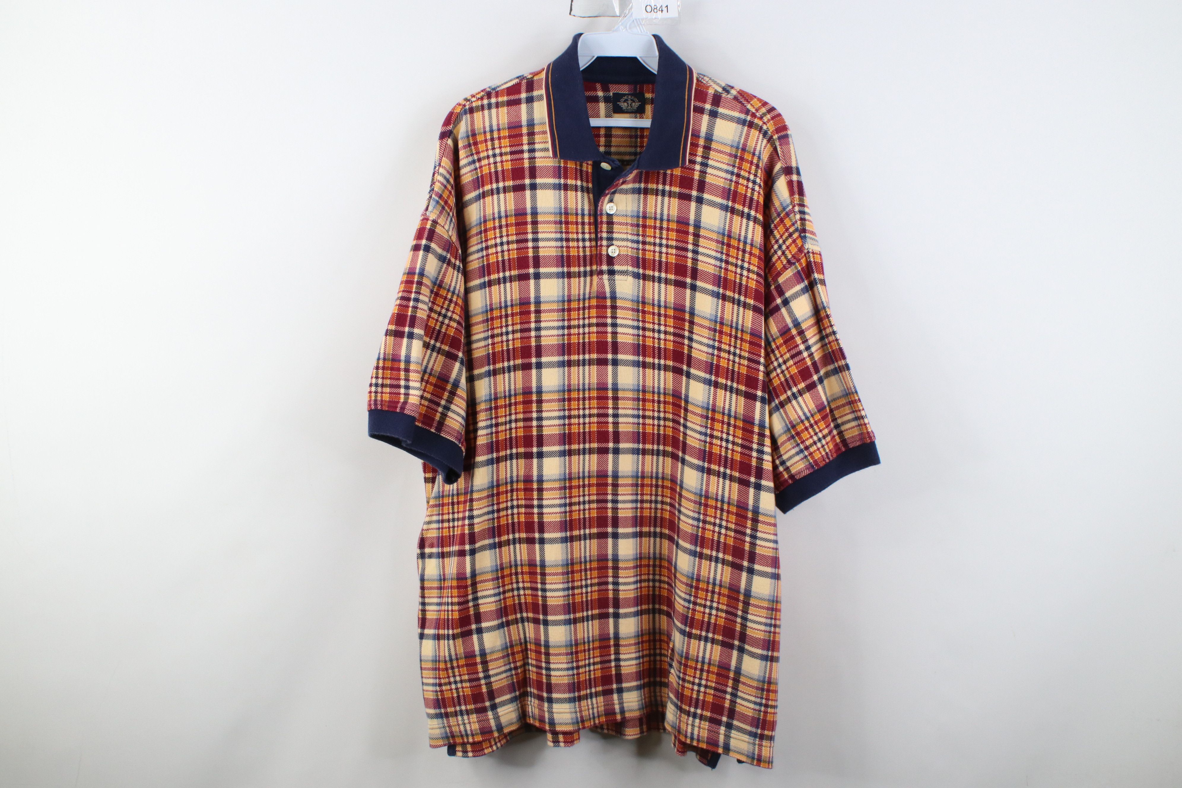Vintage Vintage 90s Streetwear Fit Knit Golf Polo Shirt Plaid USA Size US L / EU 52-54 / 3 - 1 Thumbnail