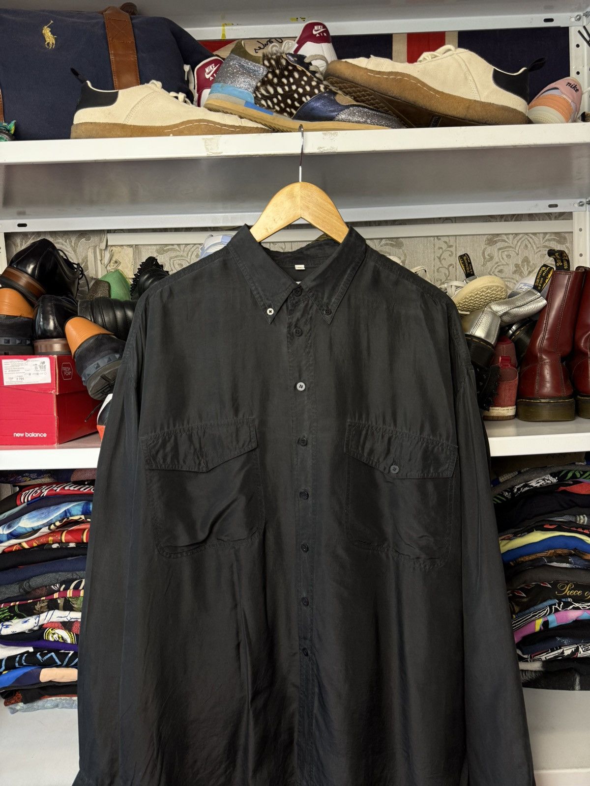 Other Vintage Pure Silk Black Shirt Button Up Y2K Japanese Size XL Size US XL / EU 56 / 4 - 2 Thumbnail
