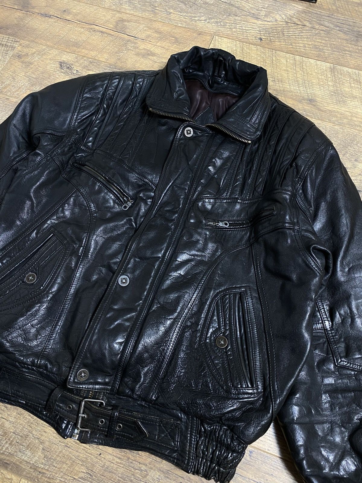 Leather Vintage UNION MASKIN CO Leather Bomber Jacket XL Size US XL / EU 56 / 4 - 2 Thumbnail