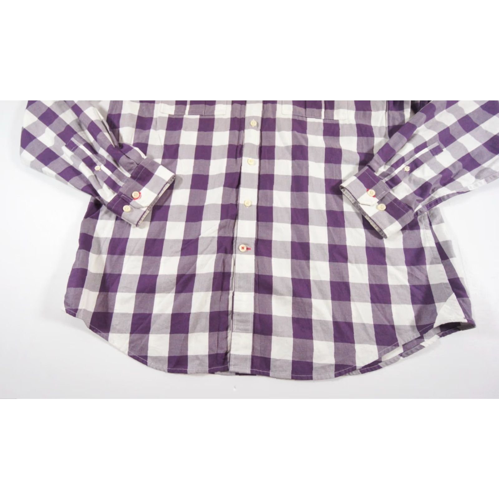 Pinko Thomas Pink Shirt Large Purple Plaid Button-Up Long Sleeve Cotton Mens Size US L / EU 52-54 / 3 - 4 Thumbnail