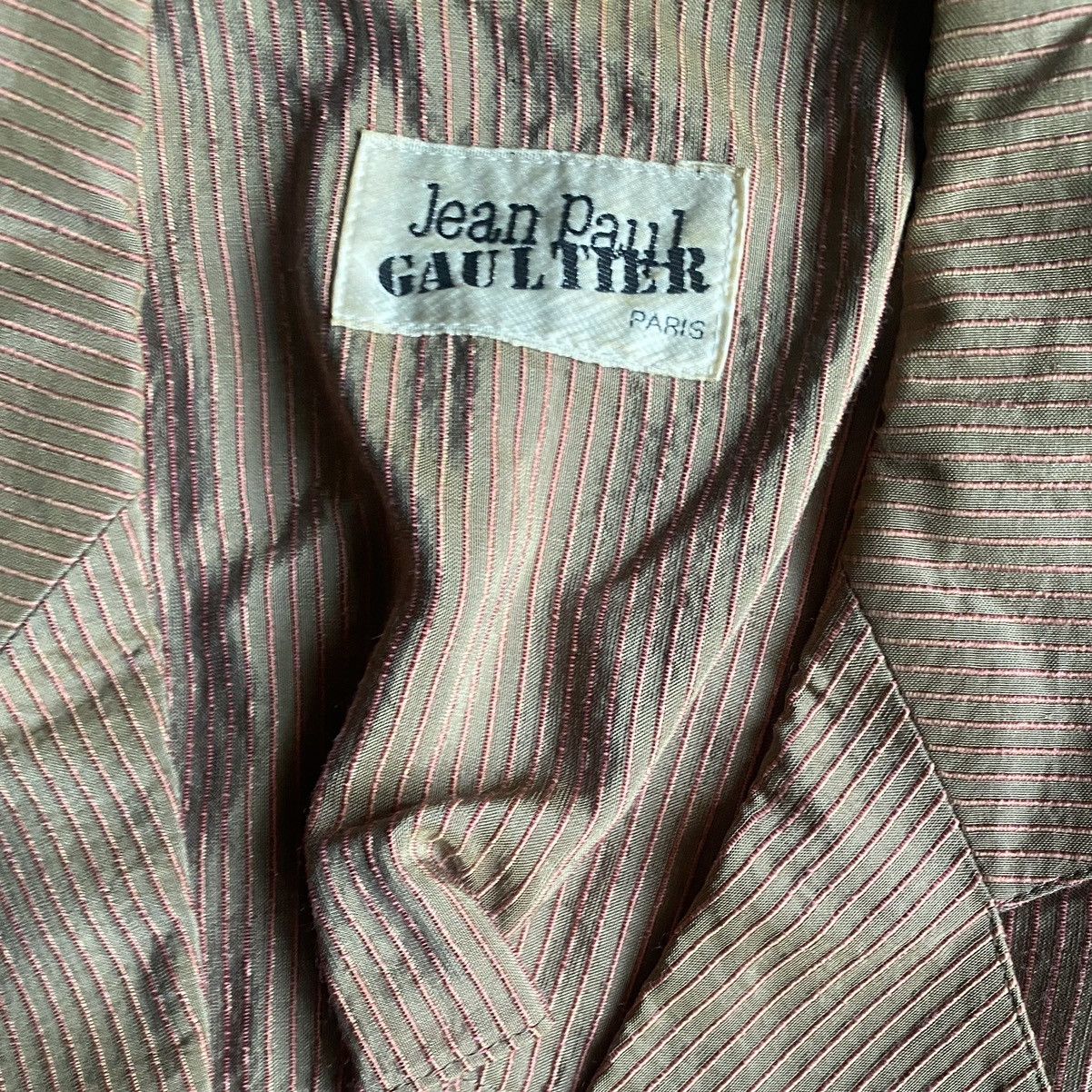 Jean Paul Gaultier Vintage SS1989 Iridescent Stripe Back Lace Up Blazer Size M / US 6-8 / IT 42-44 - 4 Thumbnail