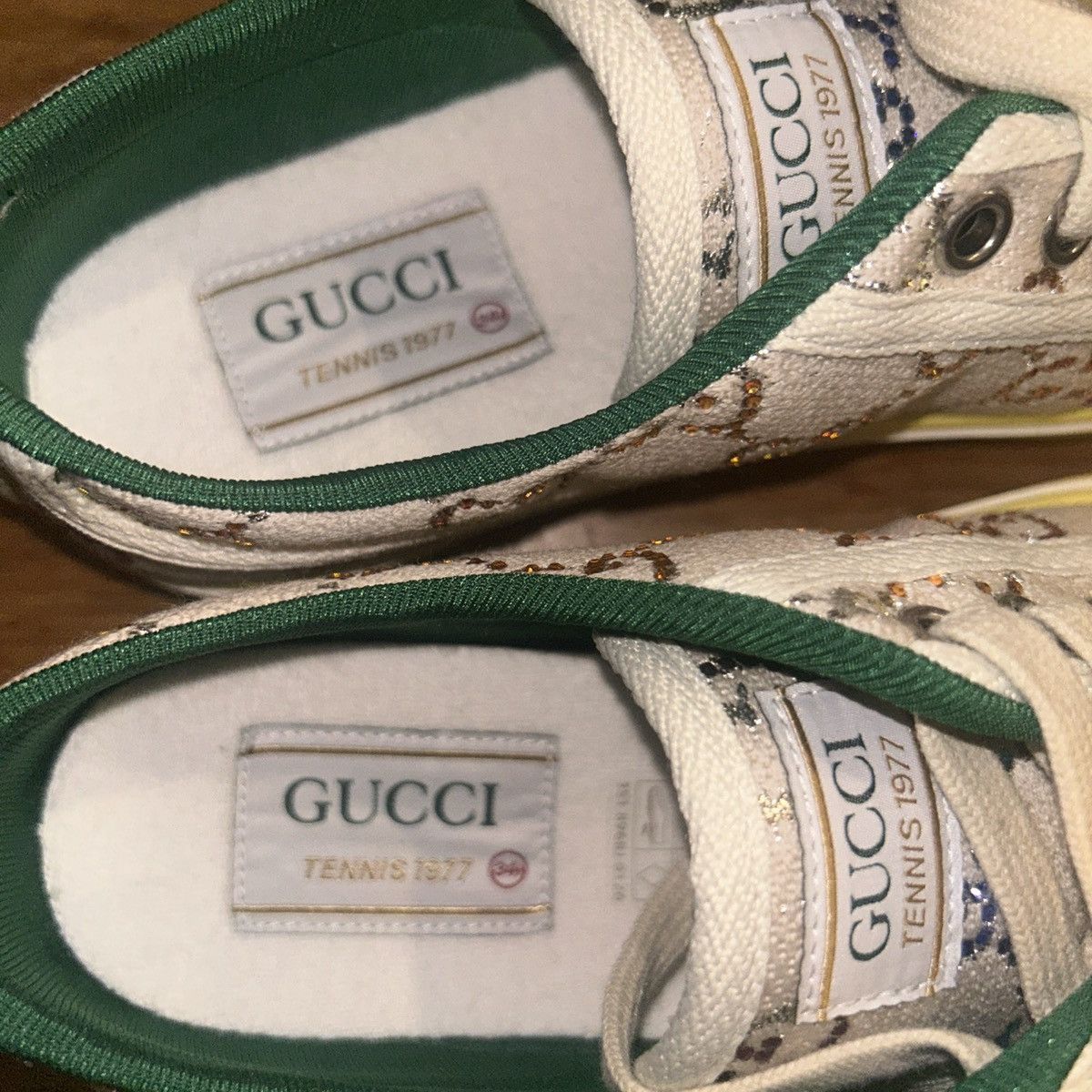 Gucci Gucci Tennis 1977 Stylish Skateboarding Shoes Silver White Size US 4.5 / IT 34.5 - 8 Thumbnail