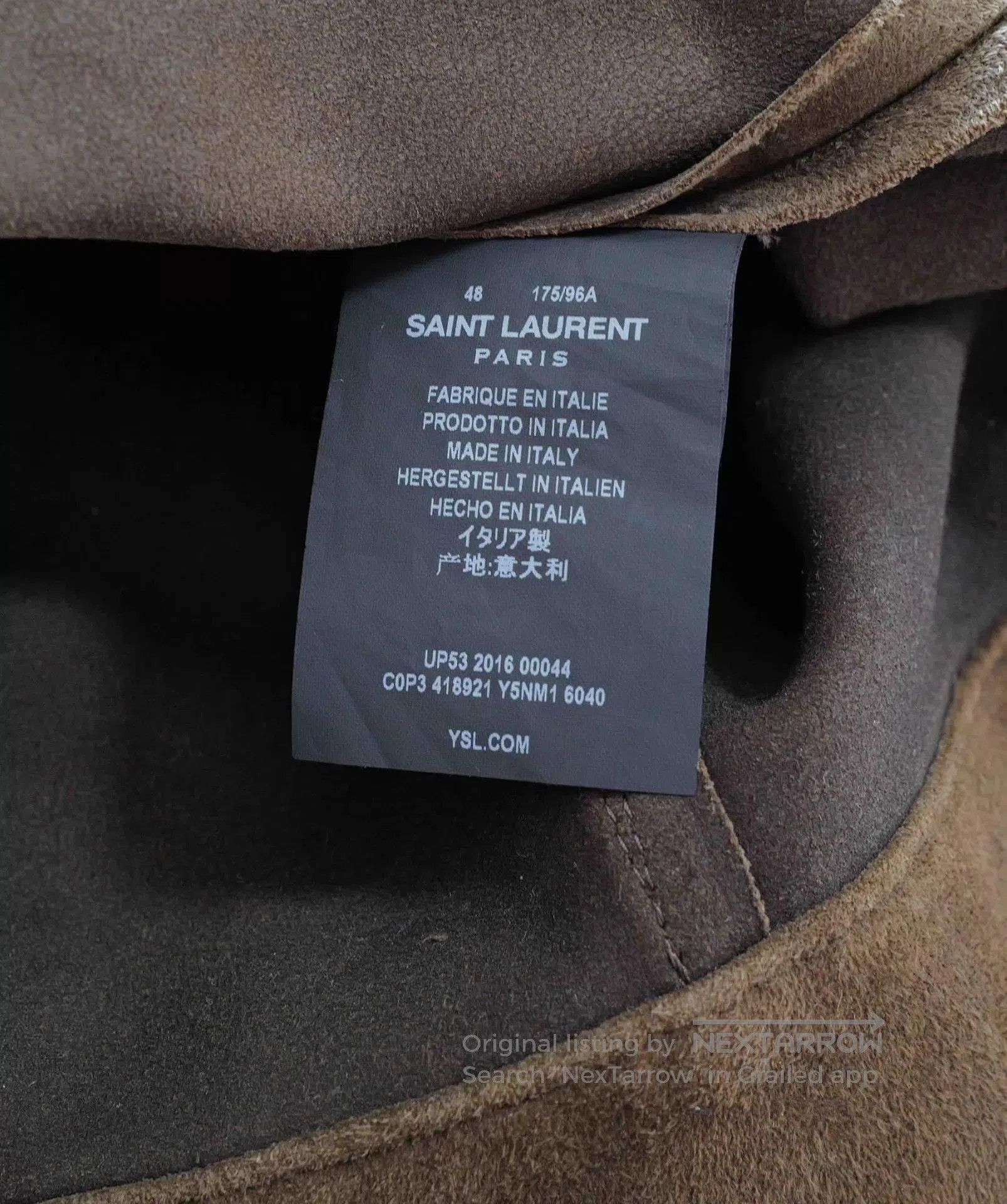 Saint Laurent Paris Brown Suede Button. Size US M / EU 48-50 / 2 - 5 Thumbnail